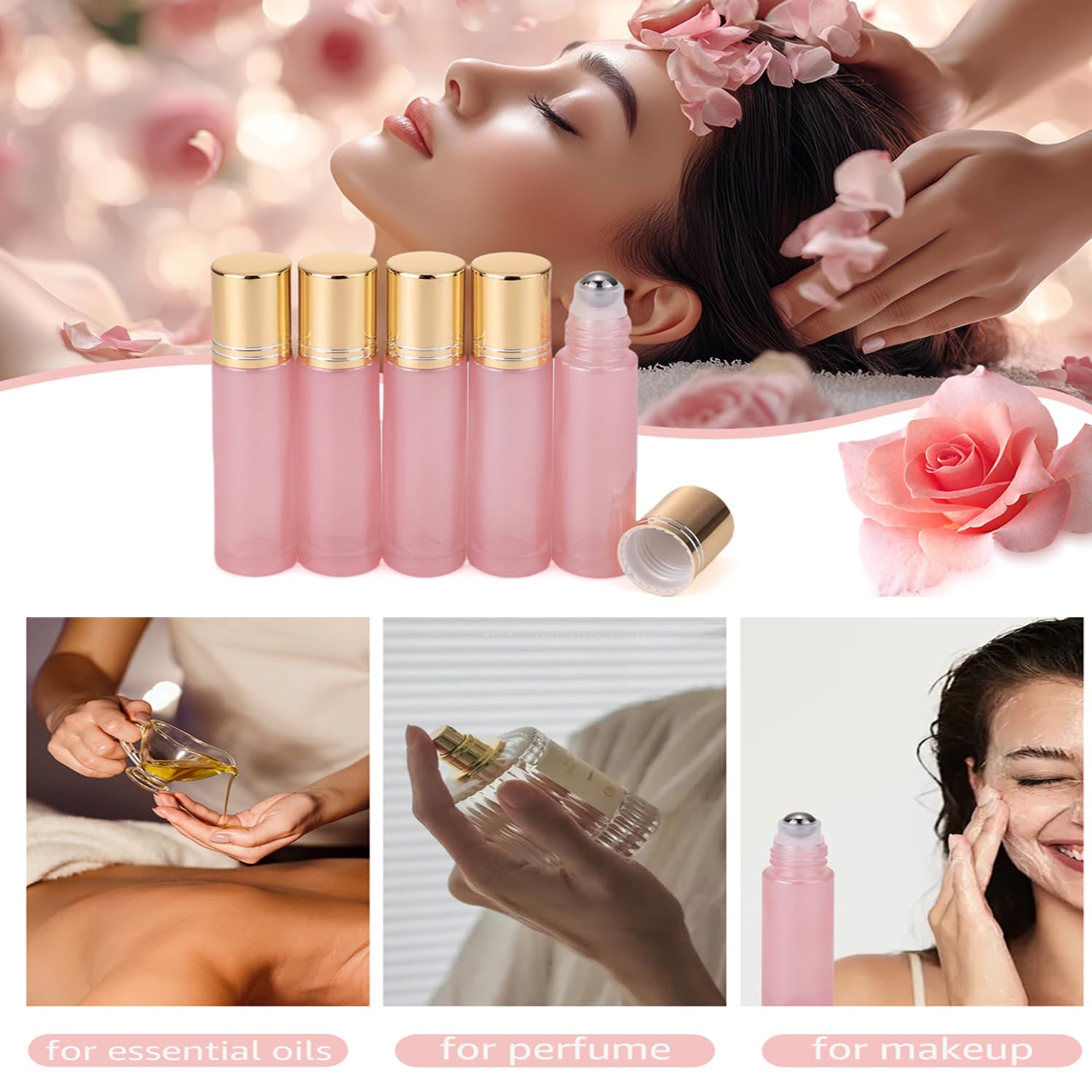 Jiuwu 10Ml Small Oil Bottle 0.3 Oz Essential Glass Oil Bottles 10 Pack Essential Oils Roller Bottle With 1 Opener Tool, 5 Funnel