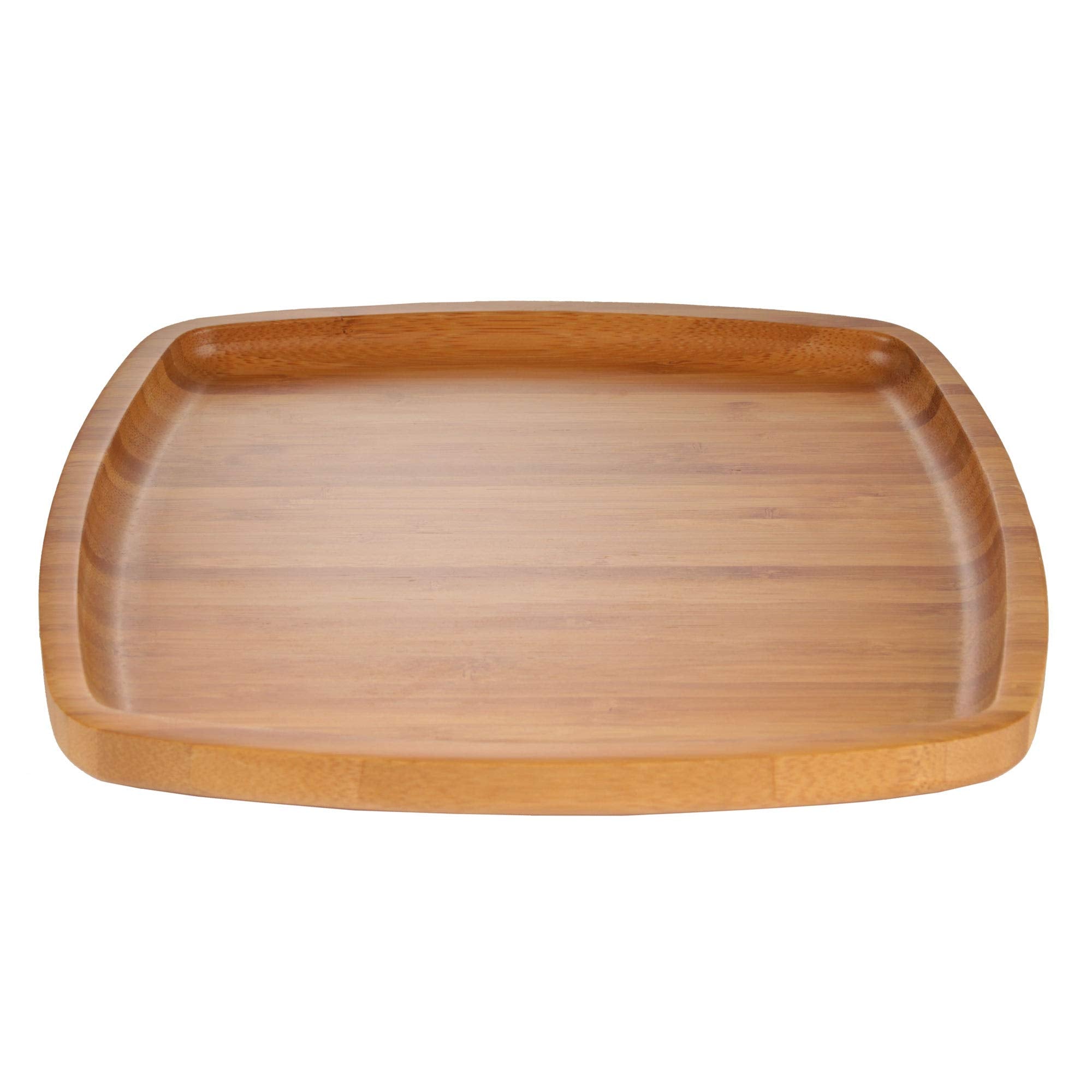 Bamboomn 10'' X 10'' Natural Bamboo Decorative Display Table Top Tea Serving Tray Plate Holder For Coffee Dining Table, Countert