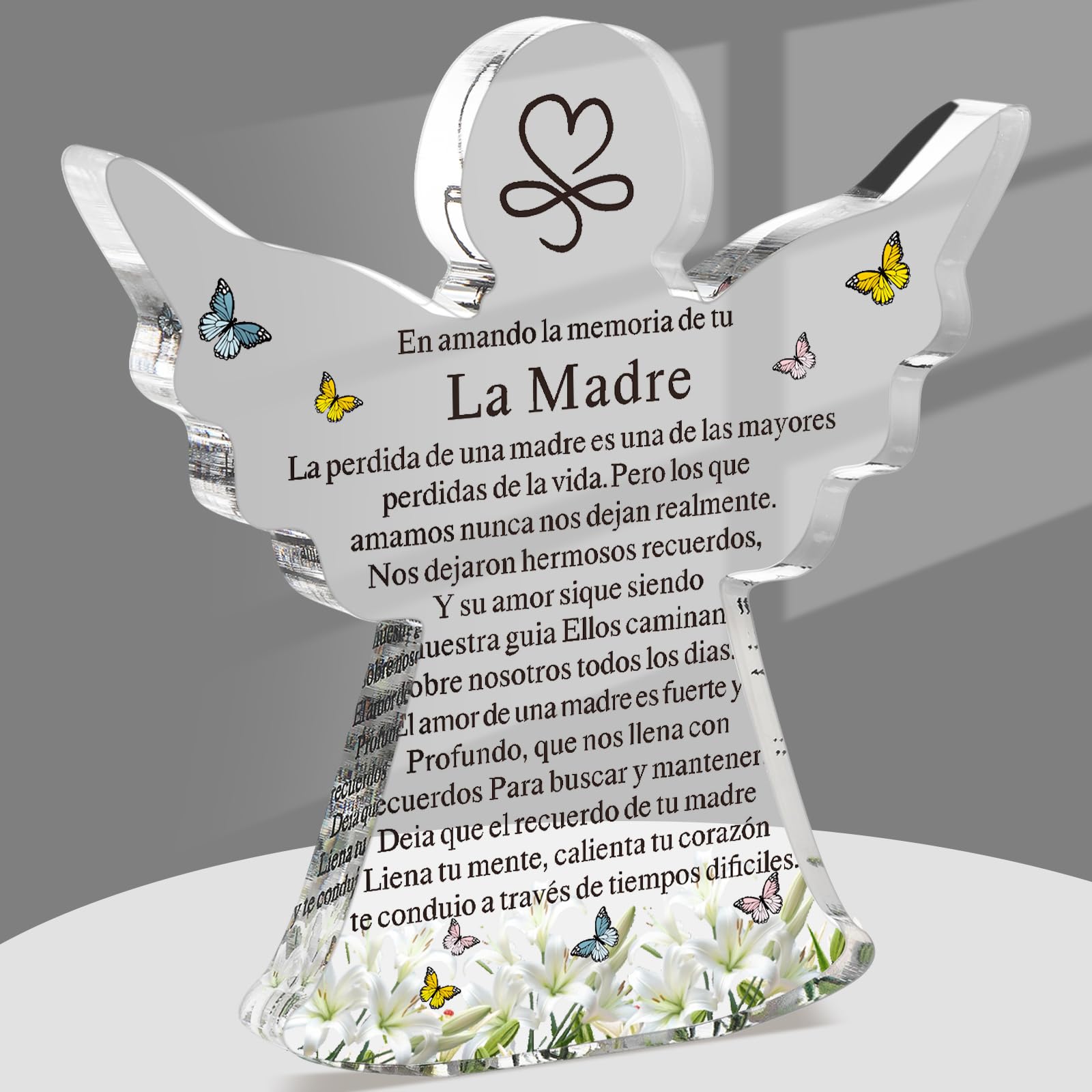 Jetec Sympathy Bereavement Gift Angel Red Cardinal Acrylic Memorial Gift for Loss of Loved One Remember Me Grieving Keepsake for