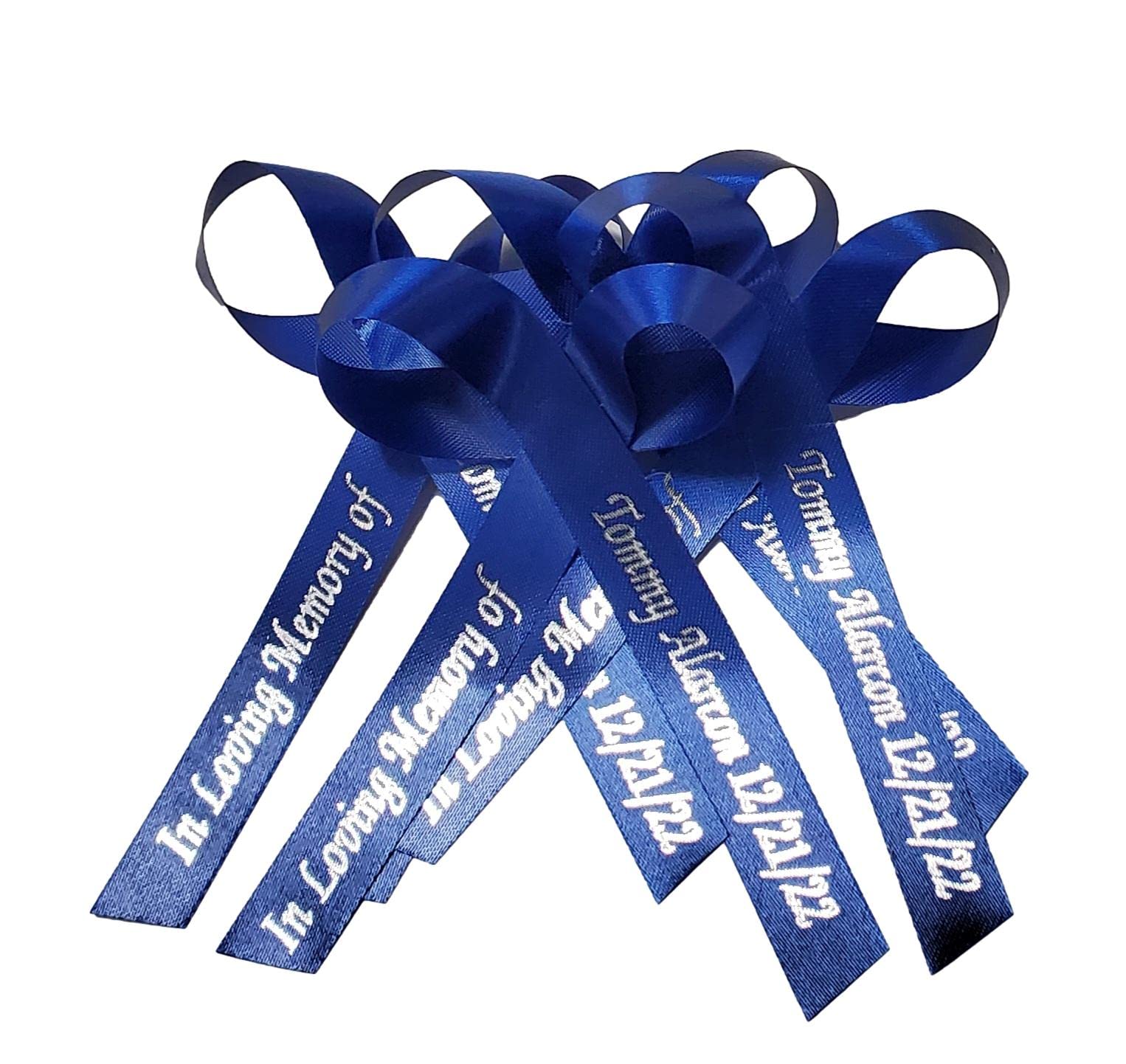 25 Personalized Ribbons Bows For Wedding Bridal Shower Favor Party Anniversary Baby Shower Gender Reveal Memorial Or Funeral (Ro