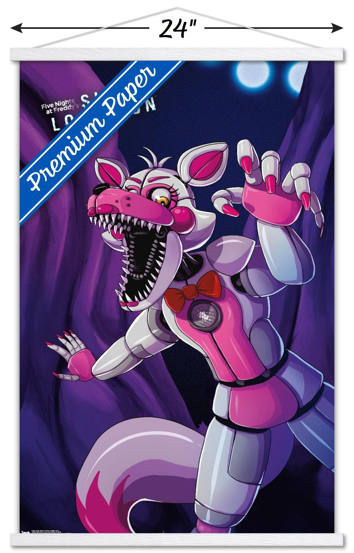 Trends International Five Nights At Freddy'S: Sister Location - Funtime Foxy Wall Poster, 22.375'' X 34'', Premium Print And Whi