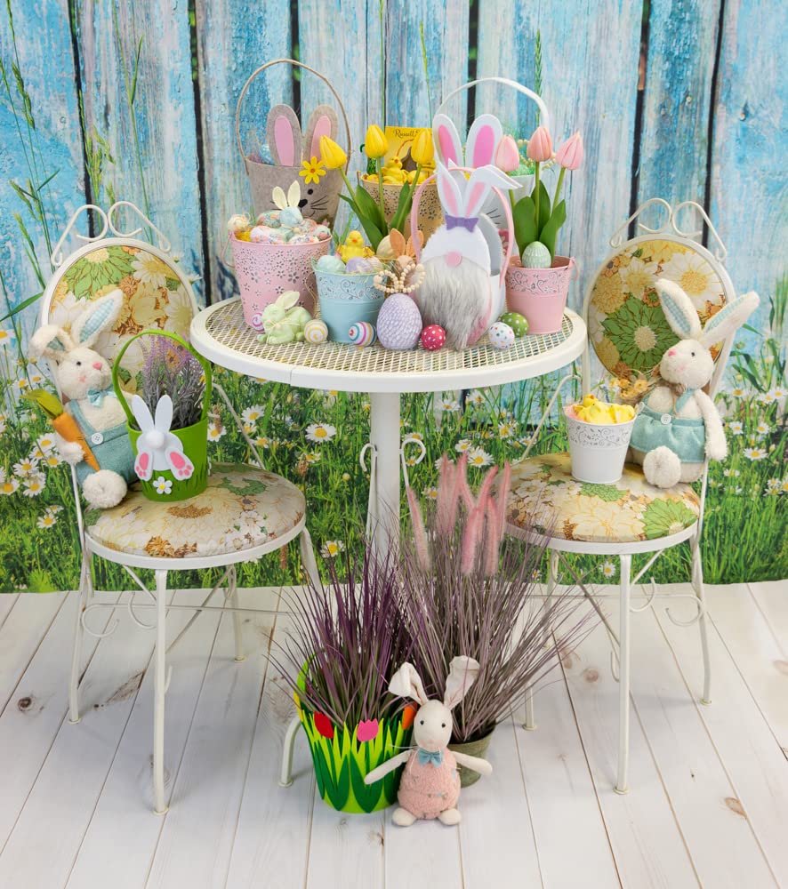 Boston International Spring & Easter D  Cor Metal Floral Accent Bucket/Pail With Handle, Small, White