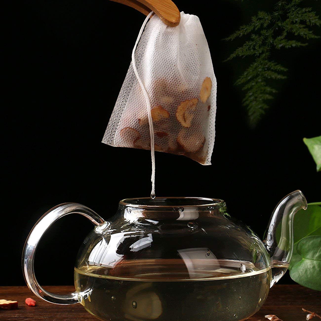 Fenshine Disposable Tea Filter Bags - 400 Pcs Drawstring Tea Infusers, Non-Woven Fabrics, 3.54" x 2.75", White