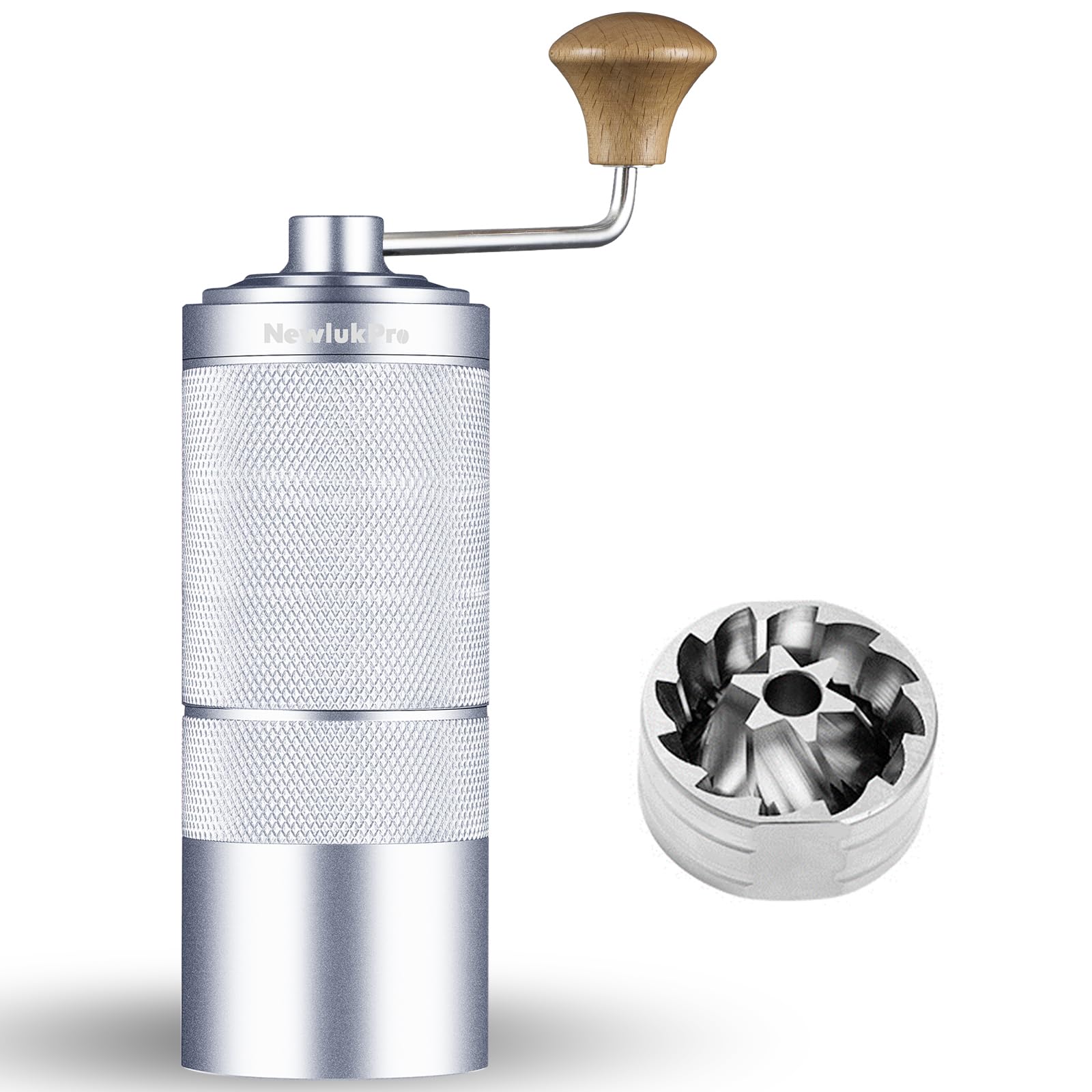 Newlukpro M6 Manual Coffee Grinder,Coffee Burr Grinder With 24 Grinding Settings,Espresso Grinder With Sharp Hexagonal Mill Core