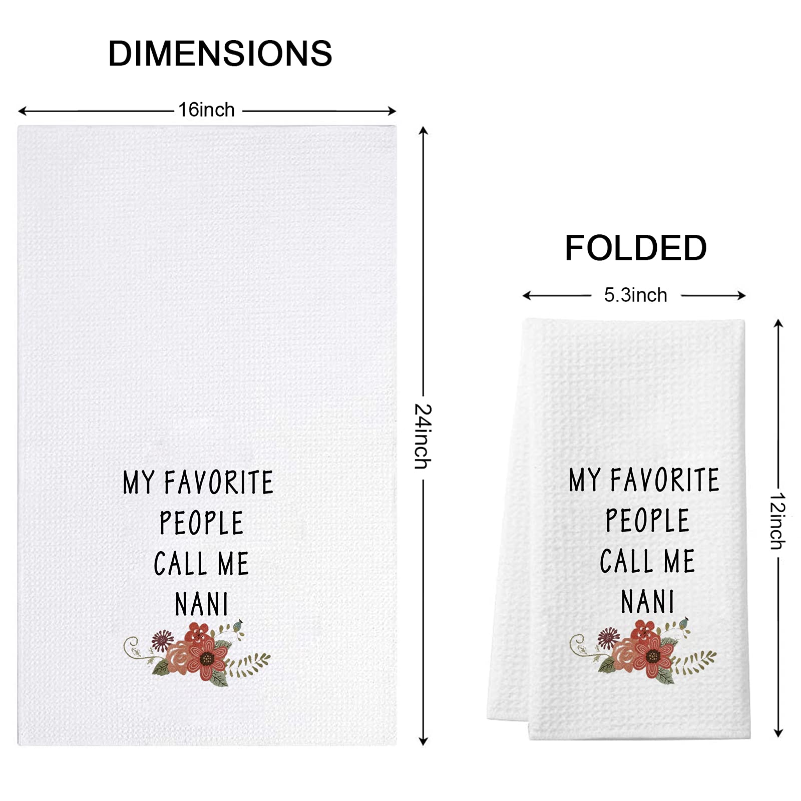 Wcgxko My Favorite People Call Me Nani Dishtowel Grandma Tea Towels Kitchen Decor Grandmother Gift (People Call Me Nani Towel)