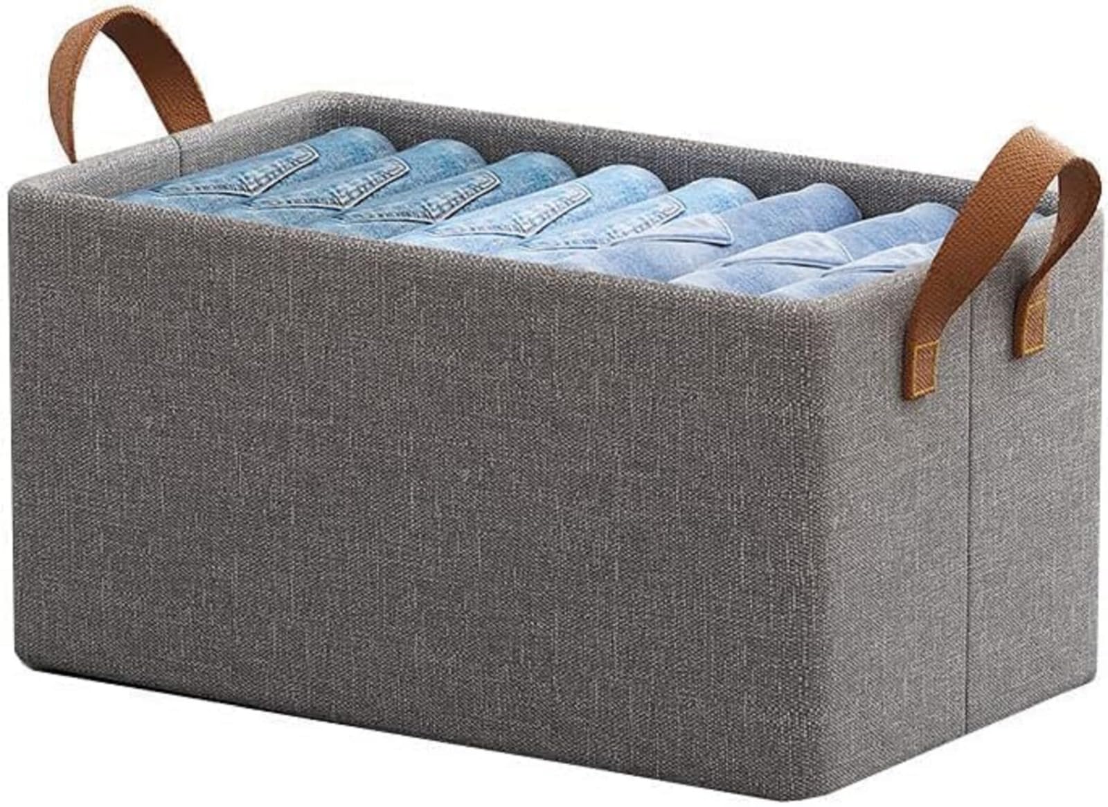 Hamera Enterprises 26L Foldable Fabric Storage Basket With Handles, Closet Organizer Box For Clothes And Shelf Storage Pack Of 1
