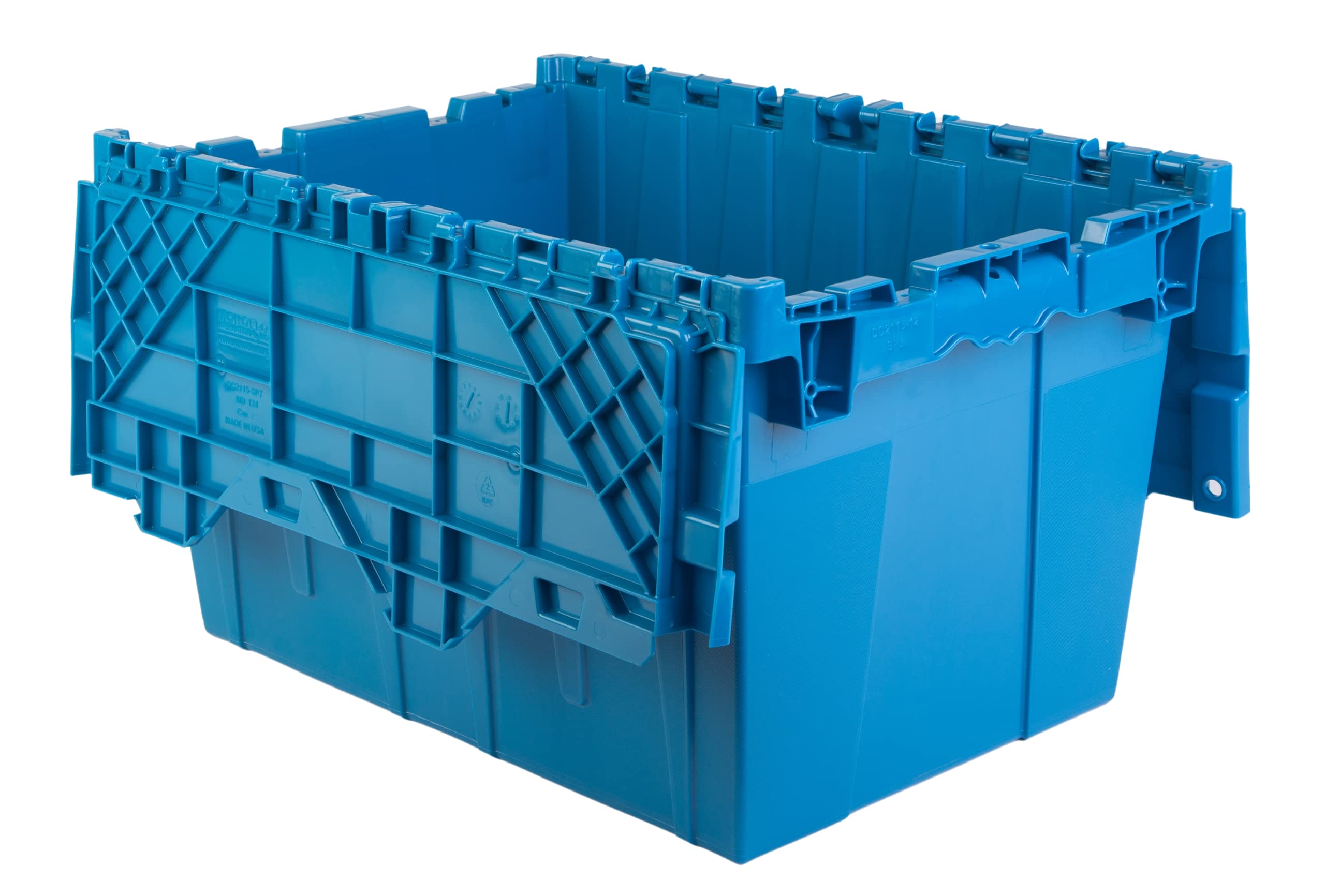 Hudson Exchange 21.9 X 15.2 X 12.8    (3 Pack) Storage Tote Distribution Container With Hinged Attached Lid, Blue