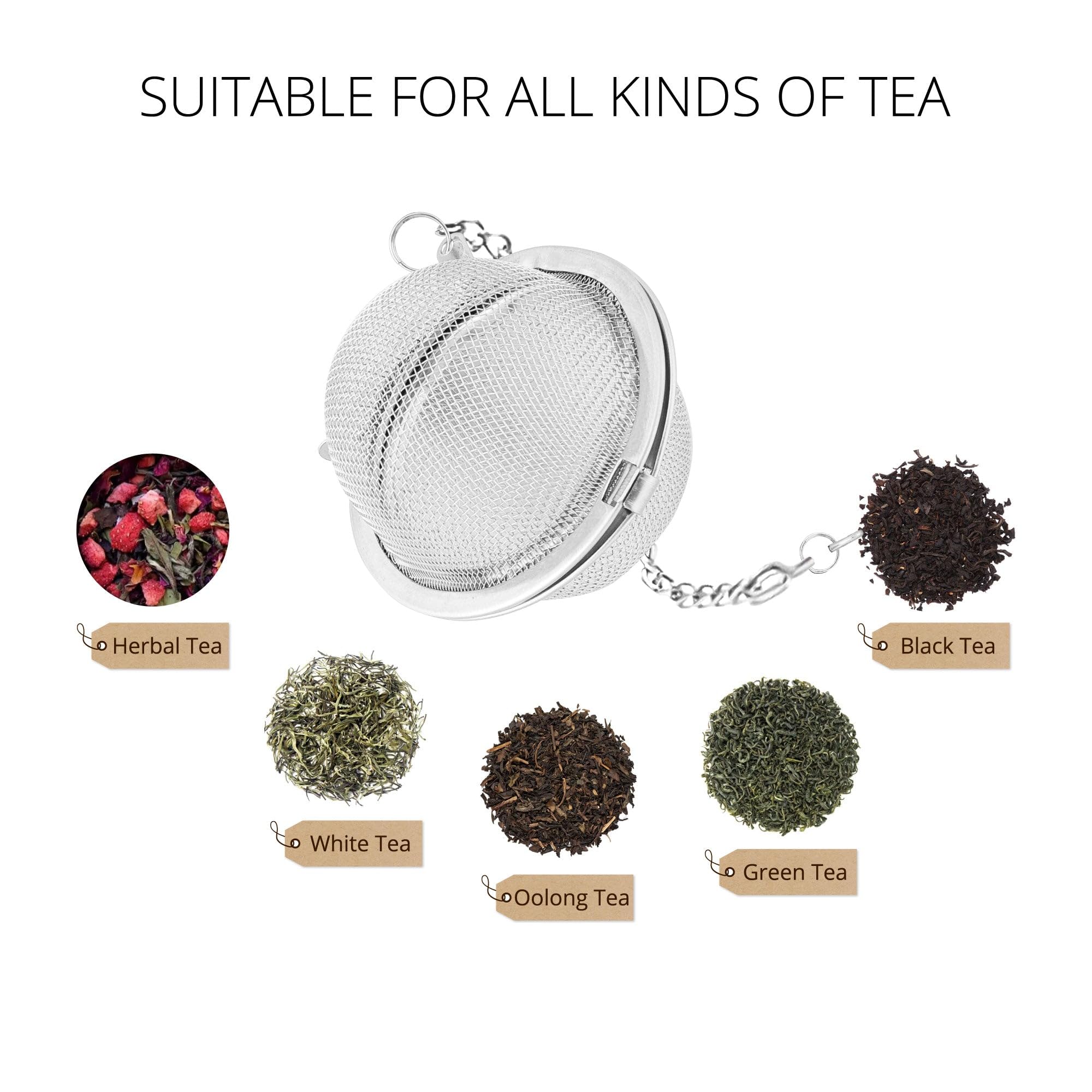 Tea Infusers Tea Ball With Zinc Alloy Fleur-De-Lis Charm Supreme Housewares 18/8 Stainless Steel 2 Inch Mesh Tea Ball Infuser Te