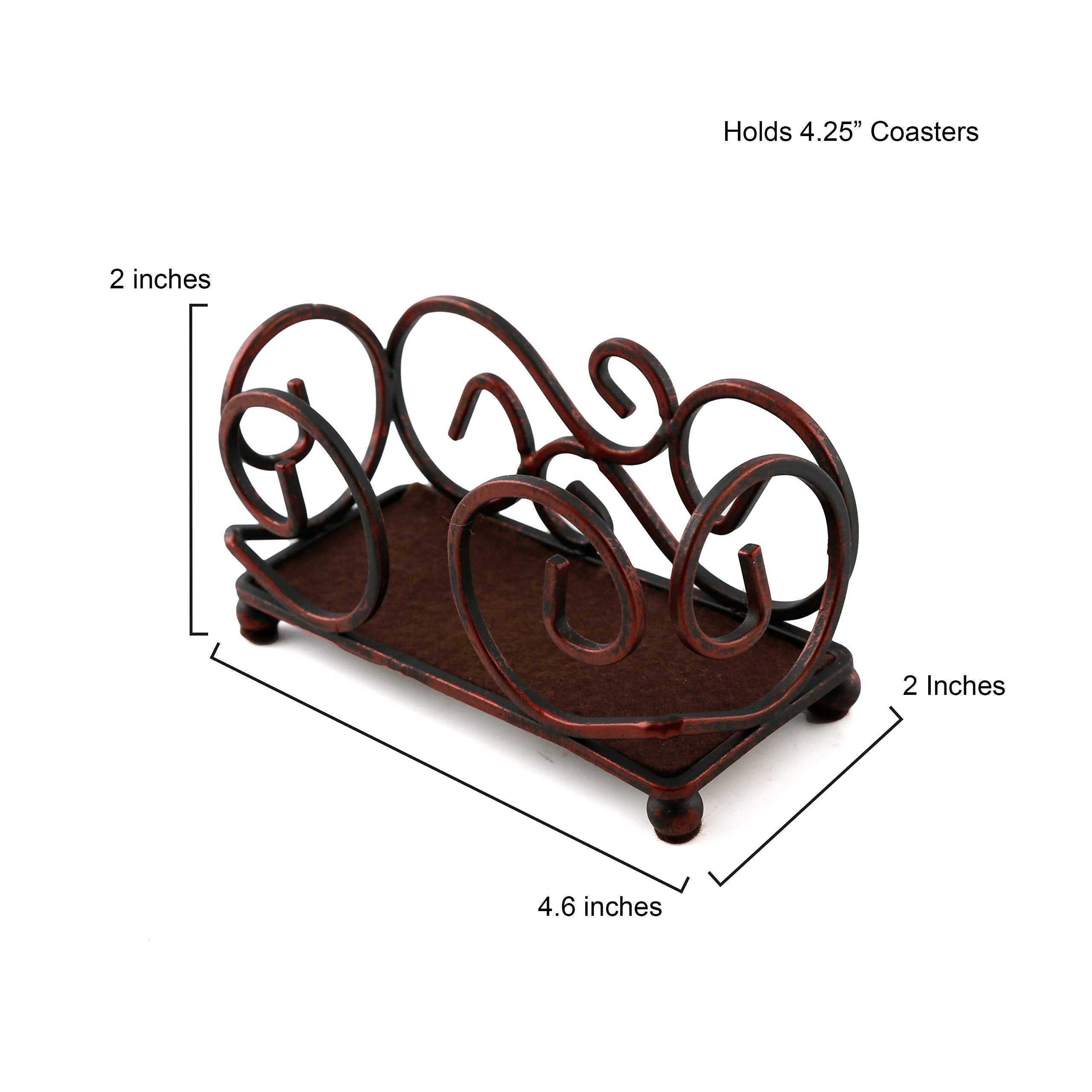 Thirstystone Bronze Colored Iron Coaster Holder With Ball Feet 5'' X 5 X 2 Holds 4-4'' Round Or Square Coasters