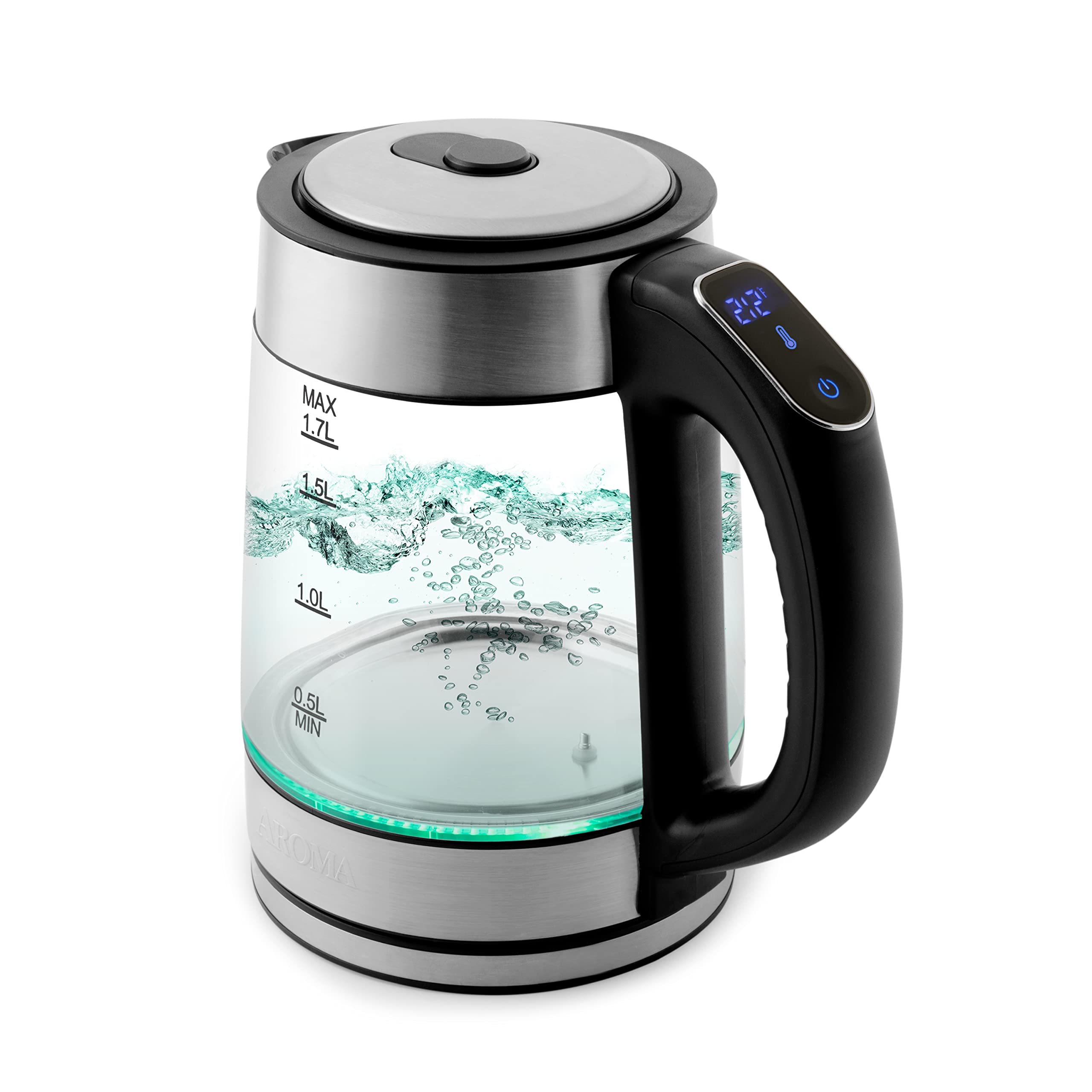 Aroma Professional 1.7L / 7-Cup Digital Glass Water Kettle (Awk-170D)