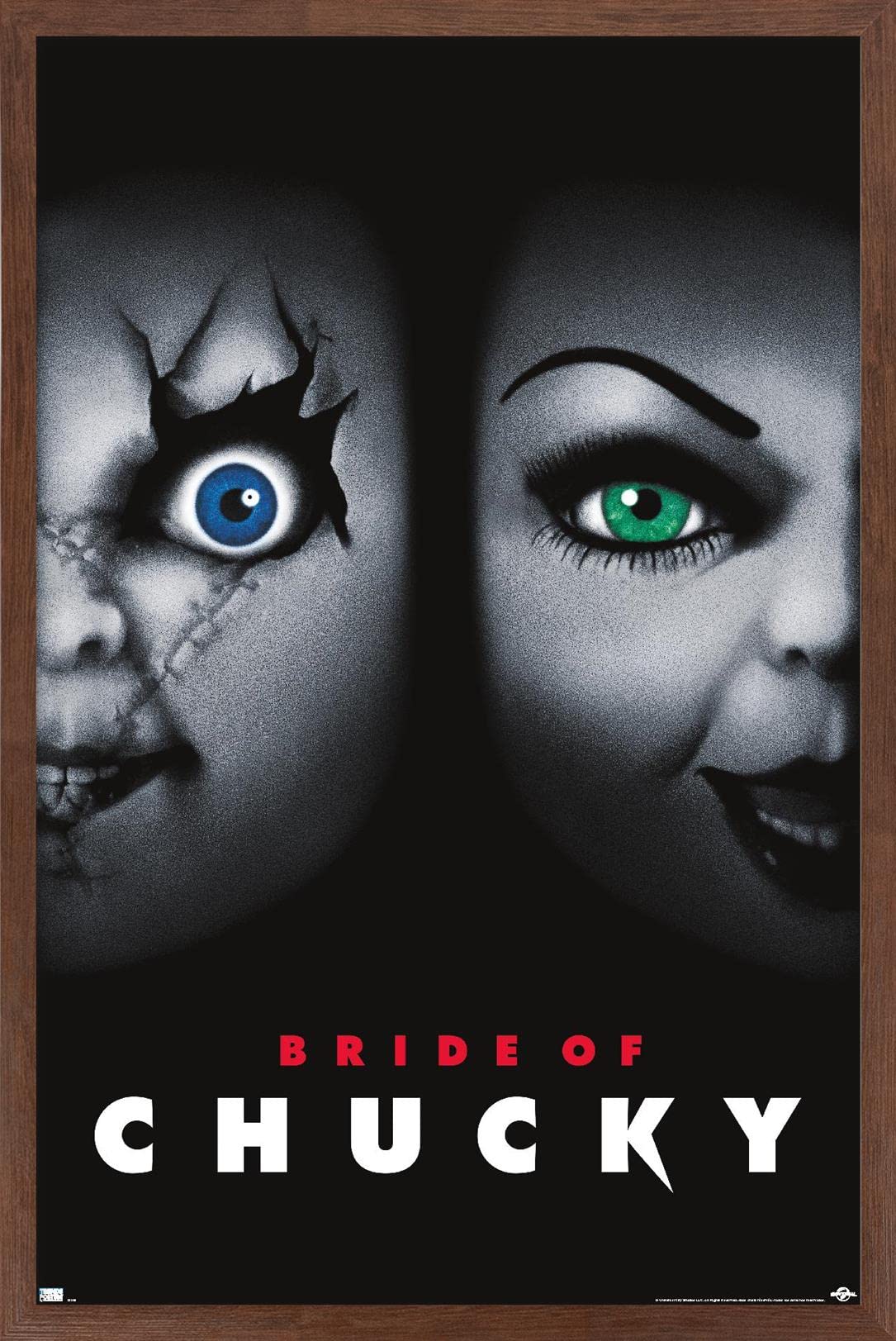 Trends International Child'S Play: Bride Of Chucky - One Sheet Wall Poster, 14.725'' X 22.375'', Mahogany Framed Version