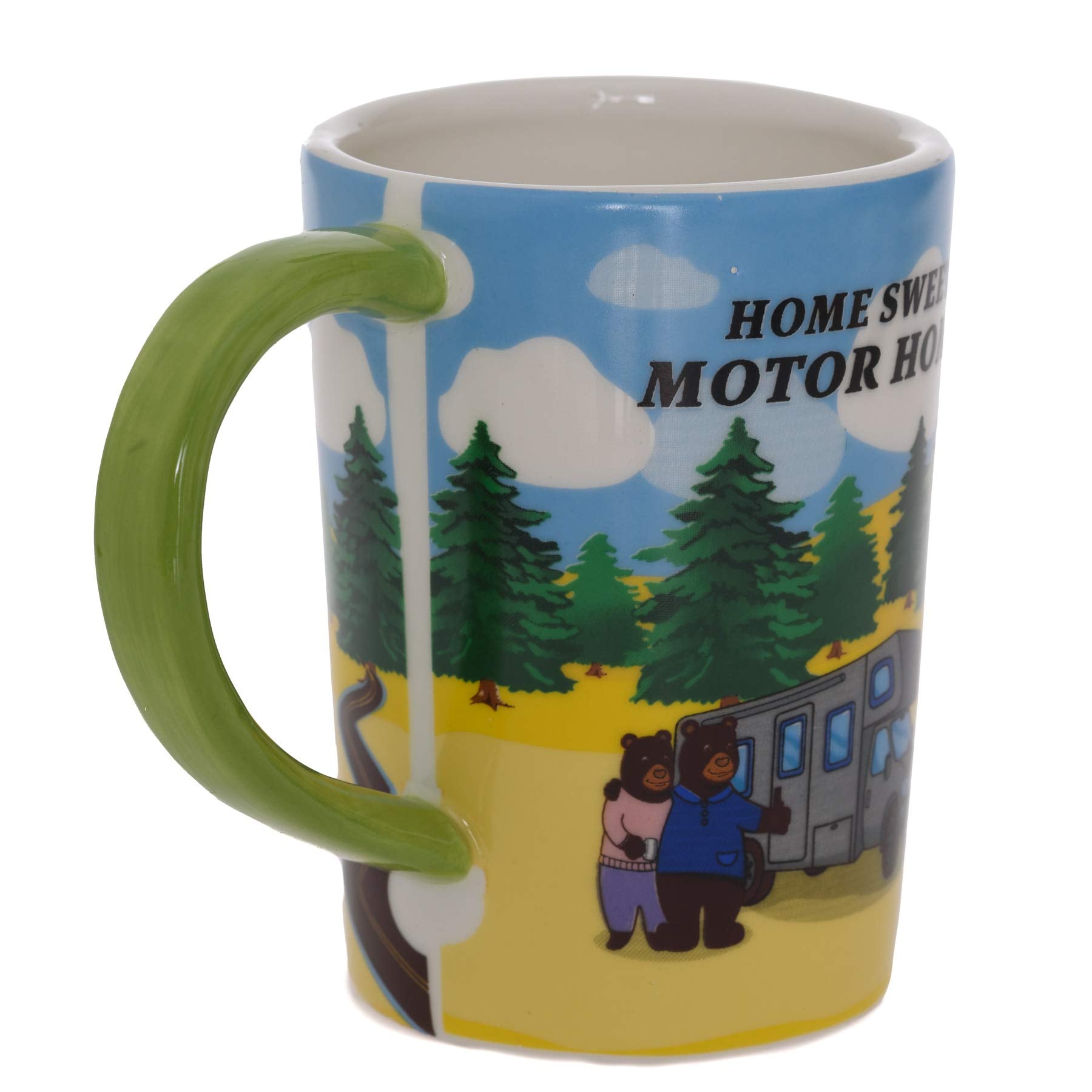 Home Sweet Motor Home Ceramic Mug - RV Black Papa Bear Coffee Mug for Men and Women - Mama Bear Mug Tea Cups White Cute Coffee M