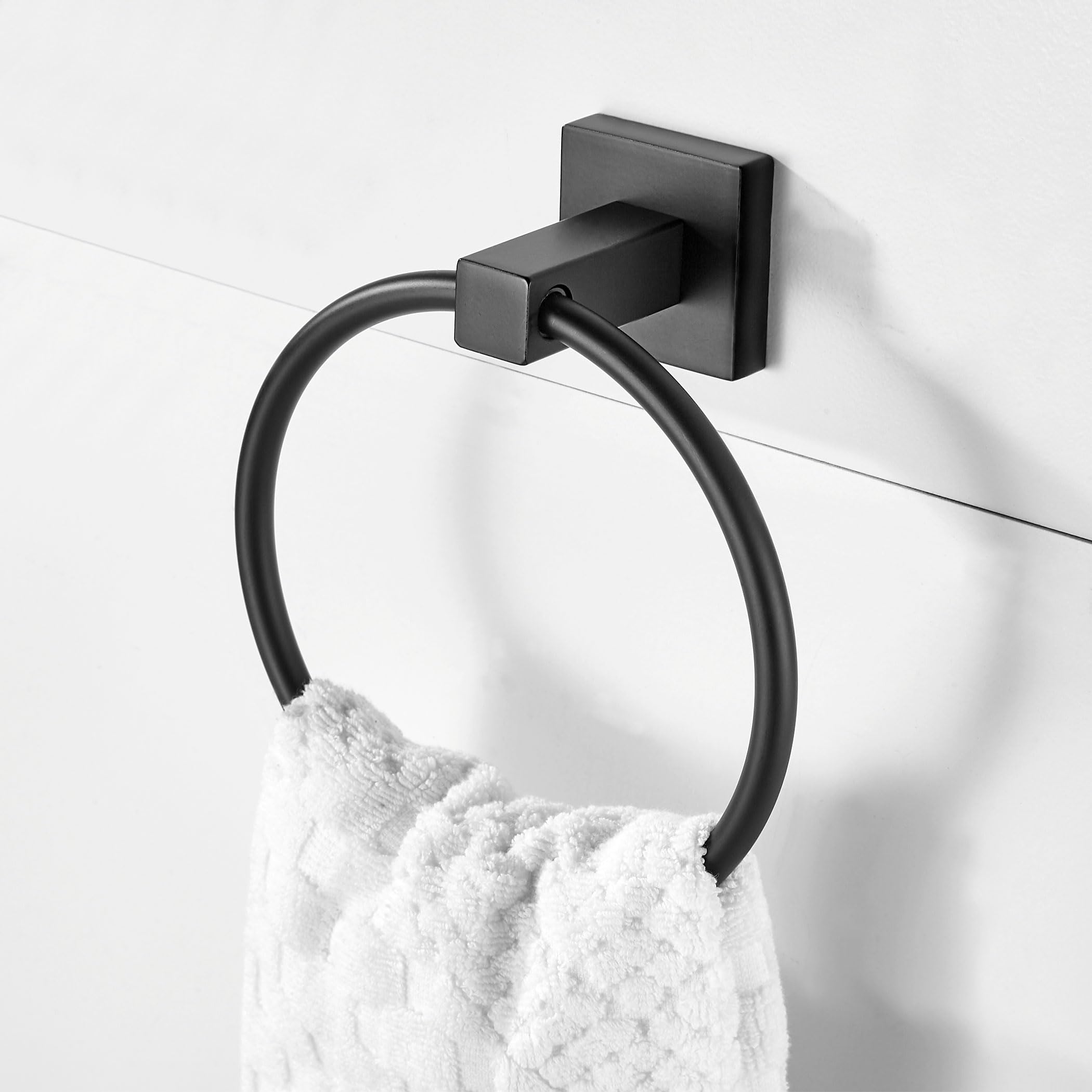 Bigbig Home Black Toilet Paper Holder Towel Ring, Matte Black Toilet Roll Holder Hand Towel Holder, Modern Towel Holder For Bath