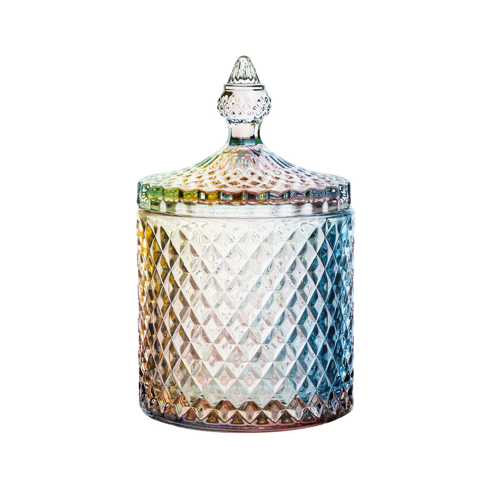 Rainie Love Home Basic Food Storage Organization Set-Colorful Crystal Diamond Faceted Jar With Crystal Lid,Suitable As A Candy D