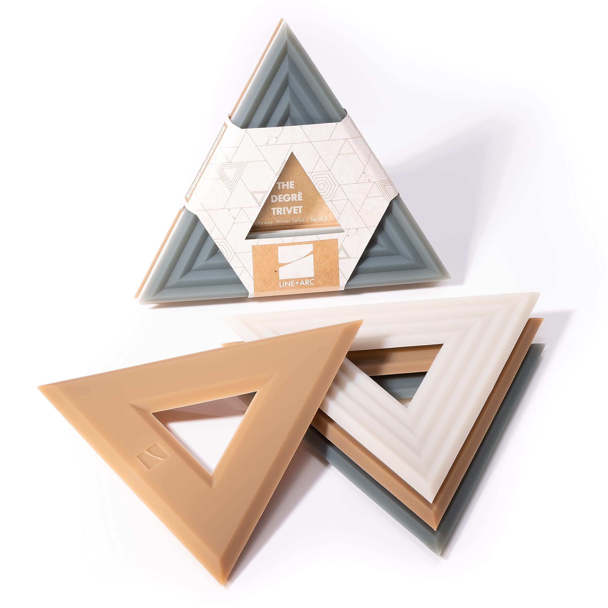 The Degre Trivet (Joshua Tree, Set Of 3) By Line+Arc. Potholder, 10Mm Thick & Heat Resistant To 500F. 100% Food-Grade Silicone,