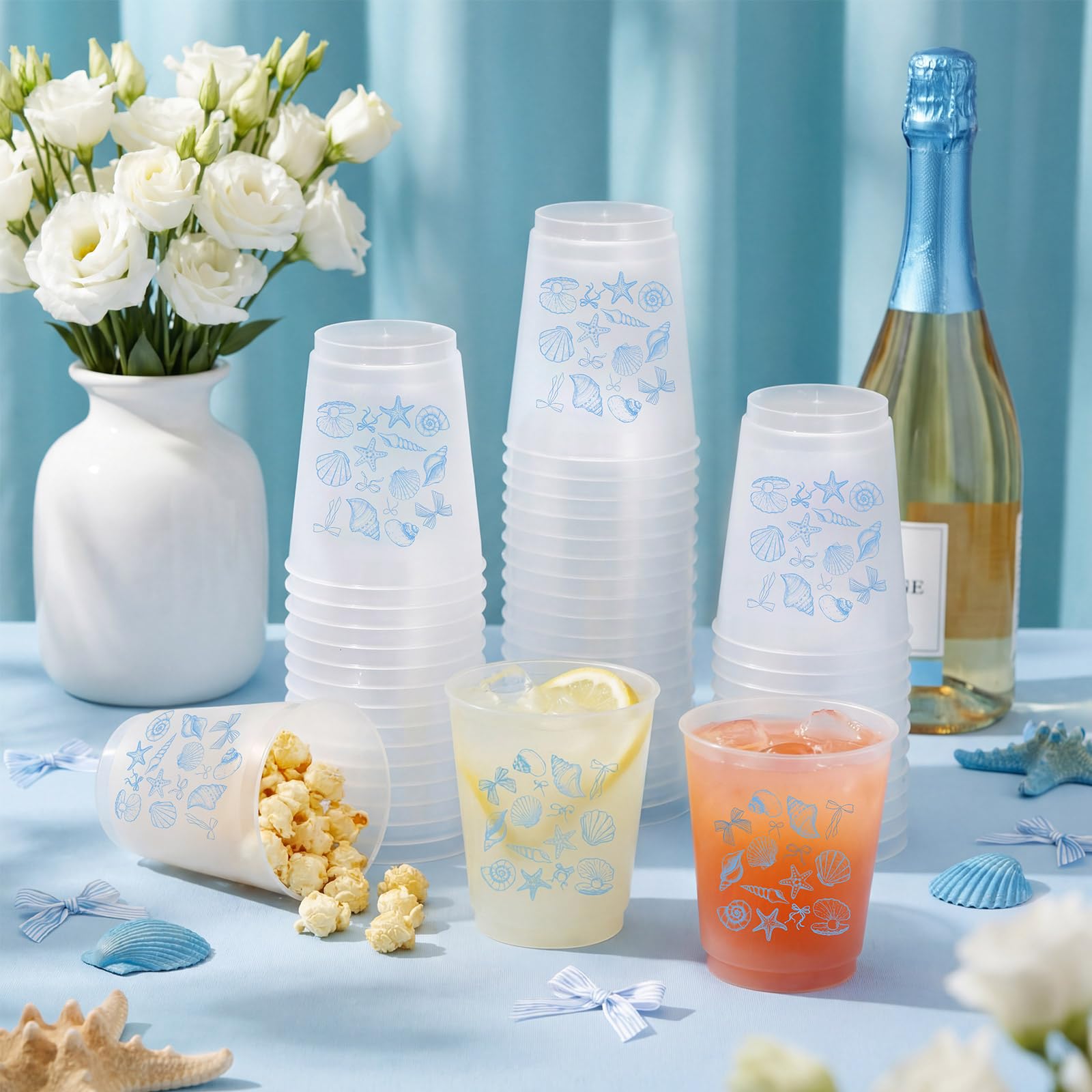 Acellegic 50 Pcs Bachelorette Frosted Cup Last Toast on the Coast Cups,12oz