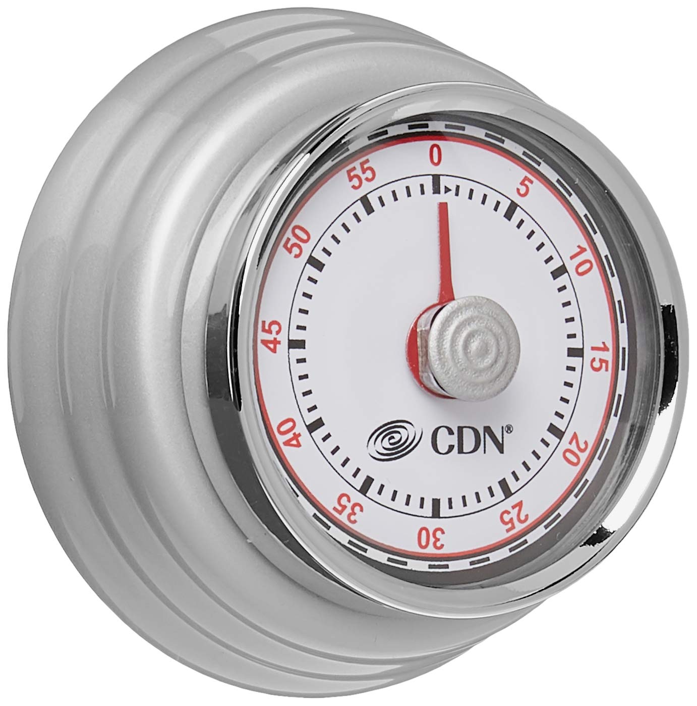 Cdn Compact 60 Min Mechanical Timer-Silver, Silver