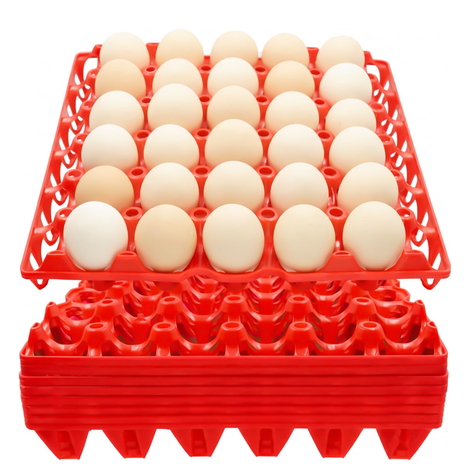 Detodda 8Pcs Plastic Egg Tray Egg Crates 30-Egg Flats, Stackable Egg Cartons Hold Multiple Eggs For Home Chicken Farmers, Plasti