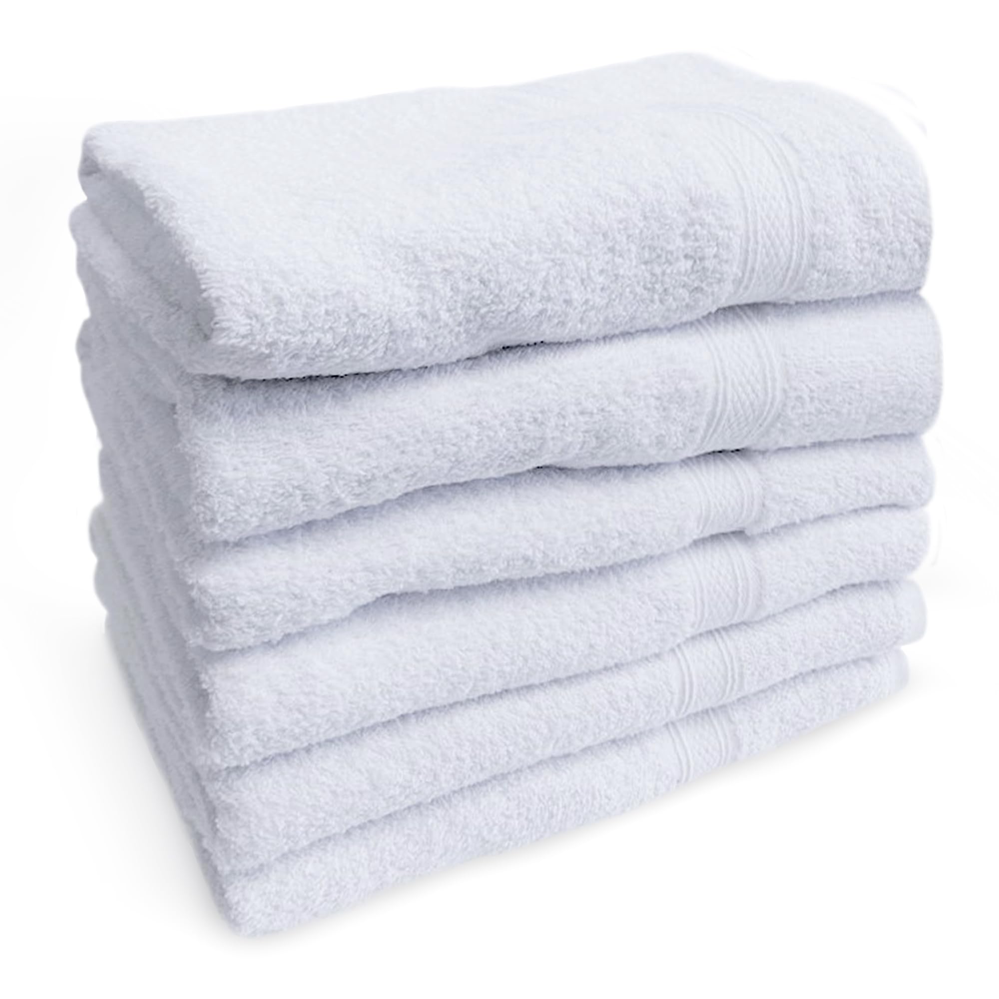 Towels N More 6 Pack 22''X44'' Small Light Weight Gym Towels Or Can Be Used As Quick Dry Bath Towel Or Salon Towel, 100% Ring Sp