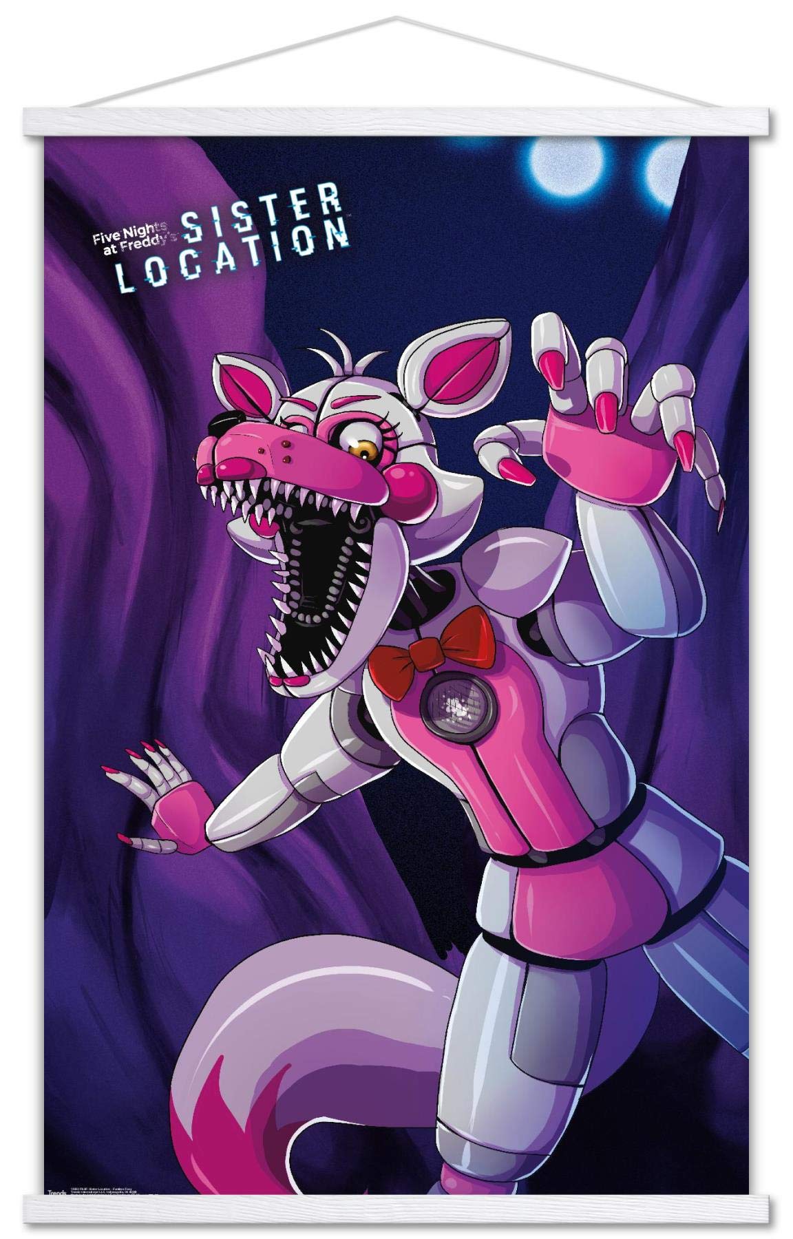 Trends International Five Nights At Freddy'S: Sister Location - Funtime Foxy Wall Poster, 22.375'' X 34'', Print And White Hange