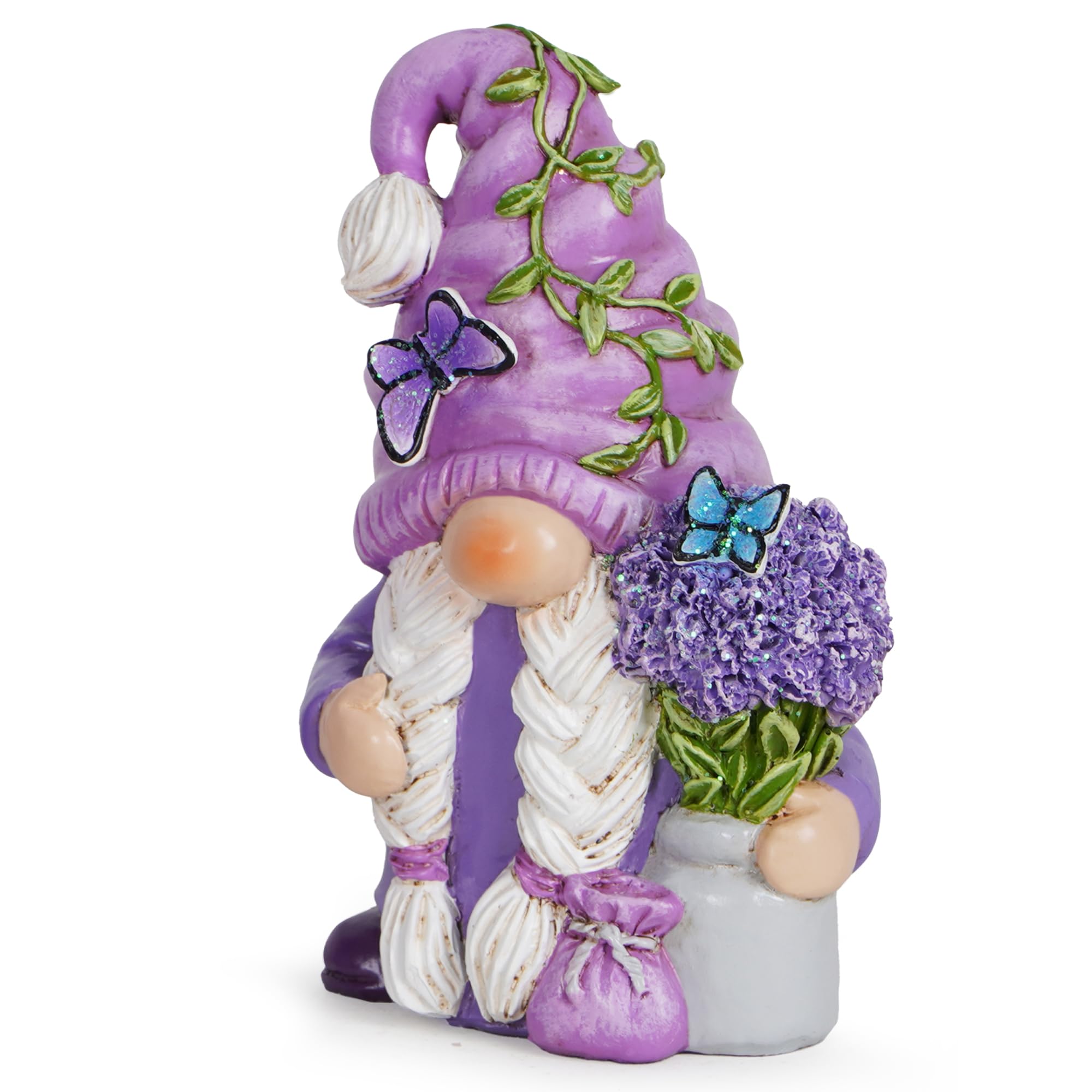 Hodao Lavender Dream Gnome - Purple Fragrance Wonderland Journey Spring Swedish Tomte Elf Dwarf Figurines Summer Gnome Indoor Ho
