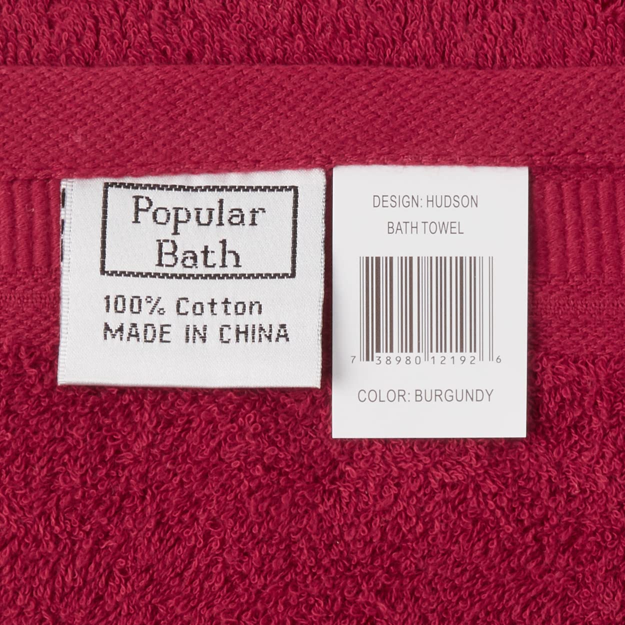 Popular Bath Ombre Rose Design Towel Set 3Pc, Burgundy