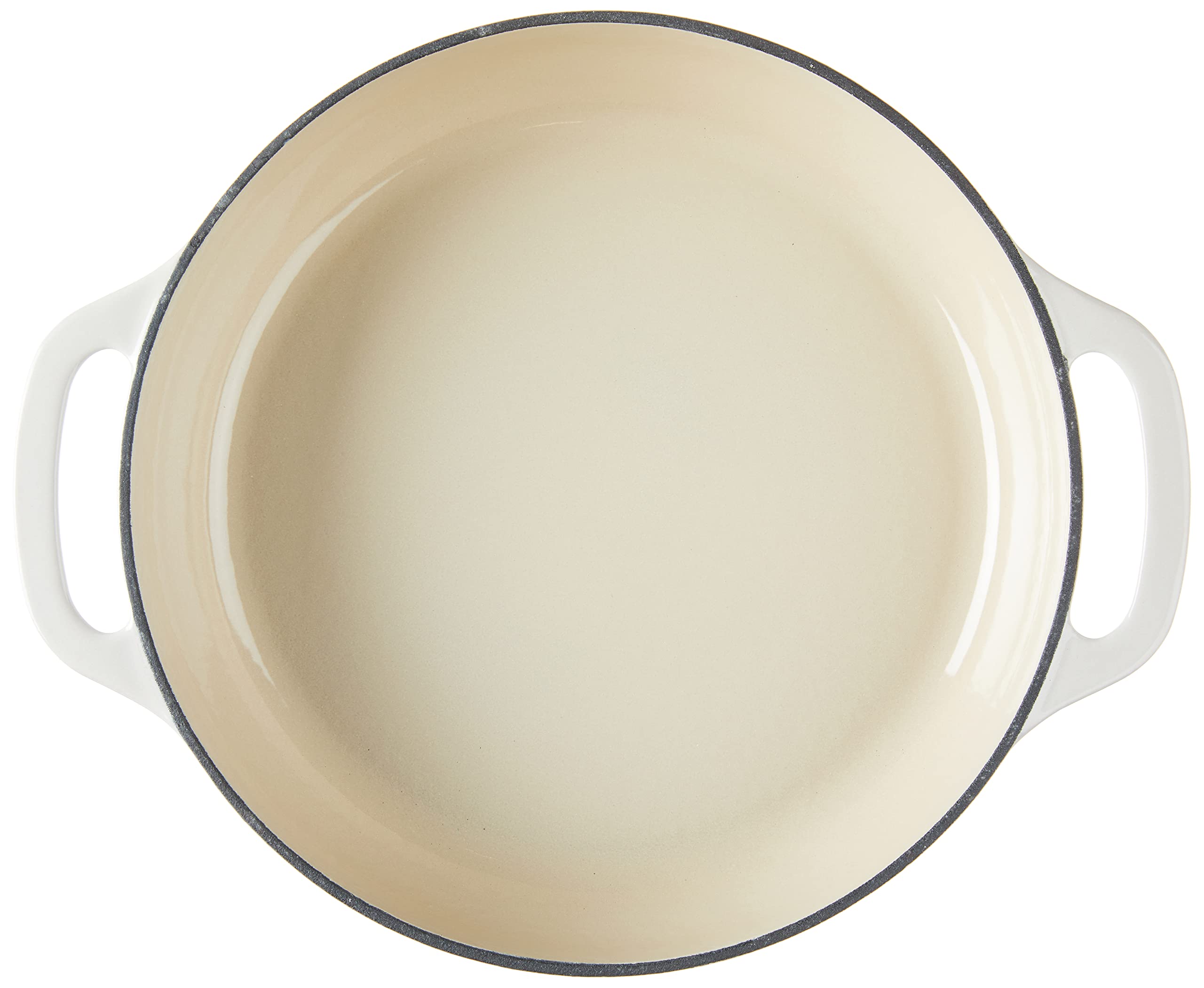 Lodge Enameled Cast Iron Oval Casserole, 3.6 Quart, Oyster White, Oven Safe up to 500°F, Dual Handles
