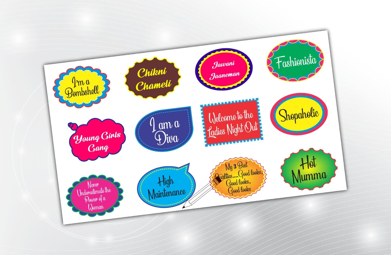 PartyStuff Ladies Theme Props  Ladies Speech Bubbles (12 Cards)