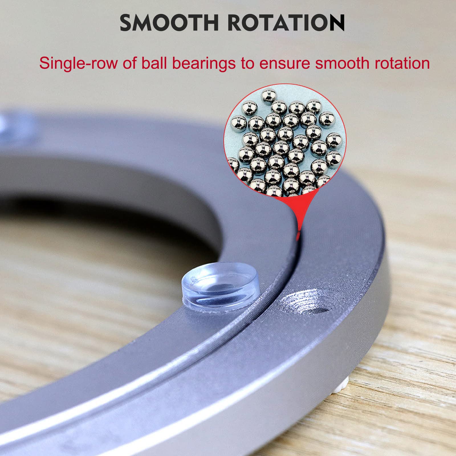 Aluminium Alloy Turntable Bearing, Heavy Duty Swivel Turntable Lazy Susan Rotating Bearing Turntable Round Dining Table Smooth S