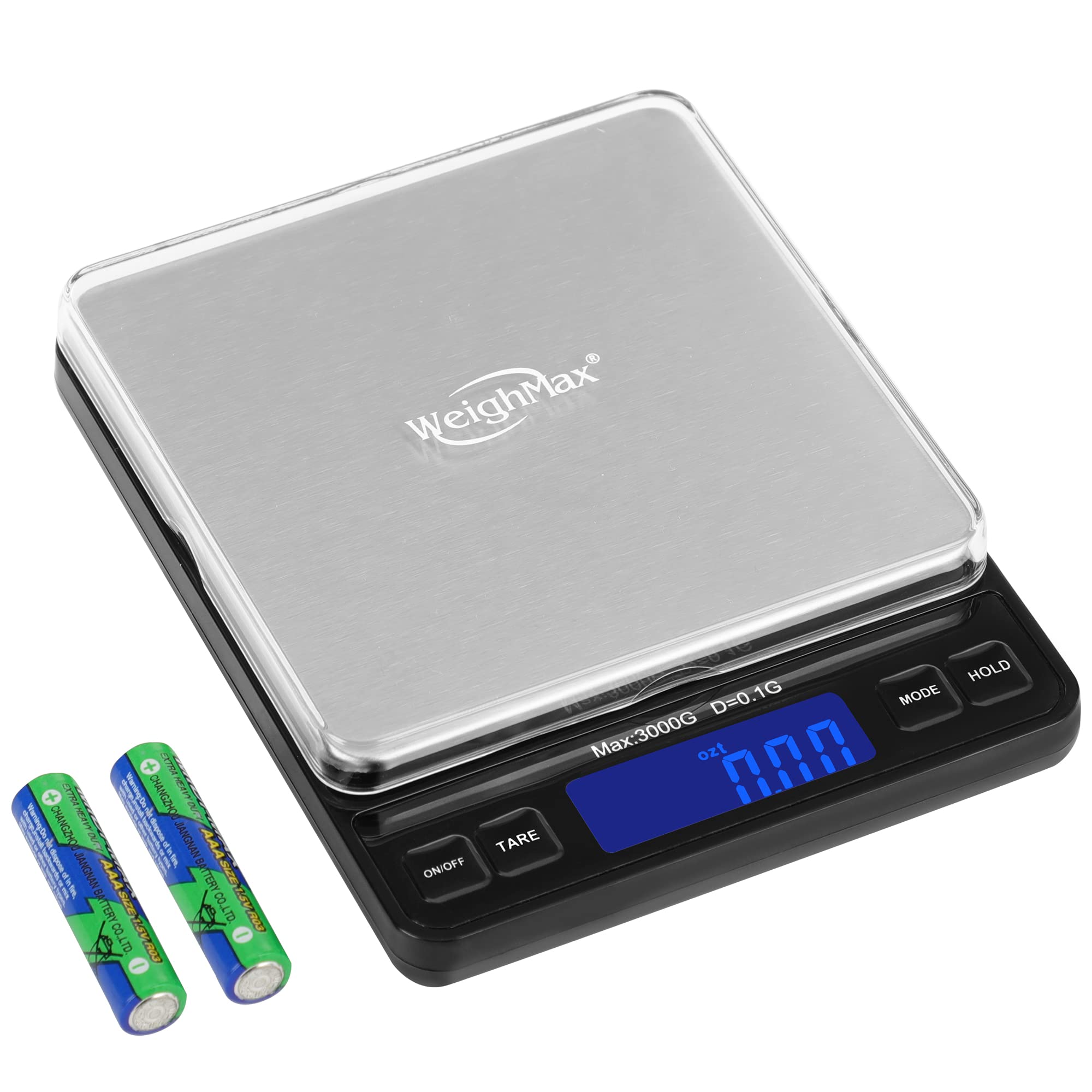 Weighmax Duo Series W-7800 High Precision 0.1G/0.01Oz 3000G Digital Pro Pocket Scale, Serving As Kitchen Scale And Postal Scale