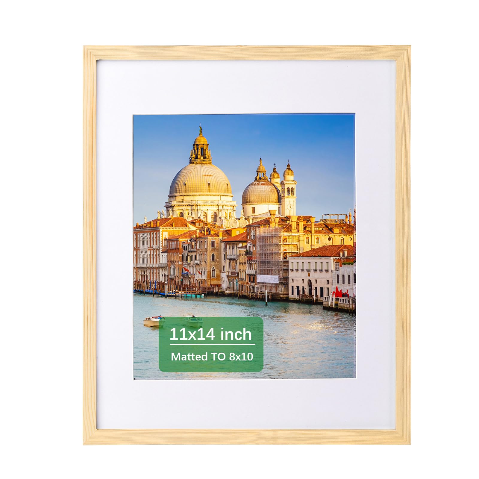 wyooxoo 11x14 Picture Frame Made of Natural Solid Wood Photo Frames Display Pictures 8x10 with Mat or 11x14 Without Mat Colorful