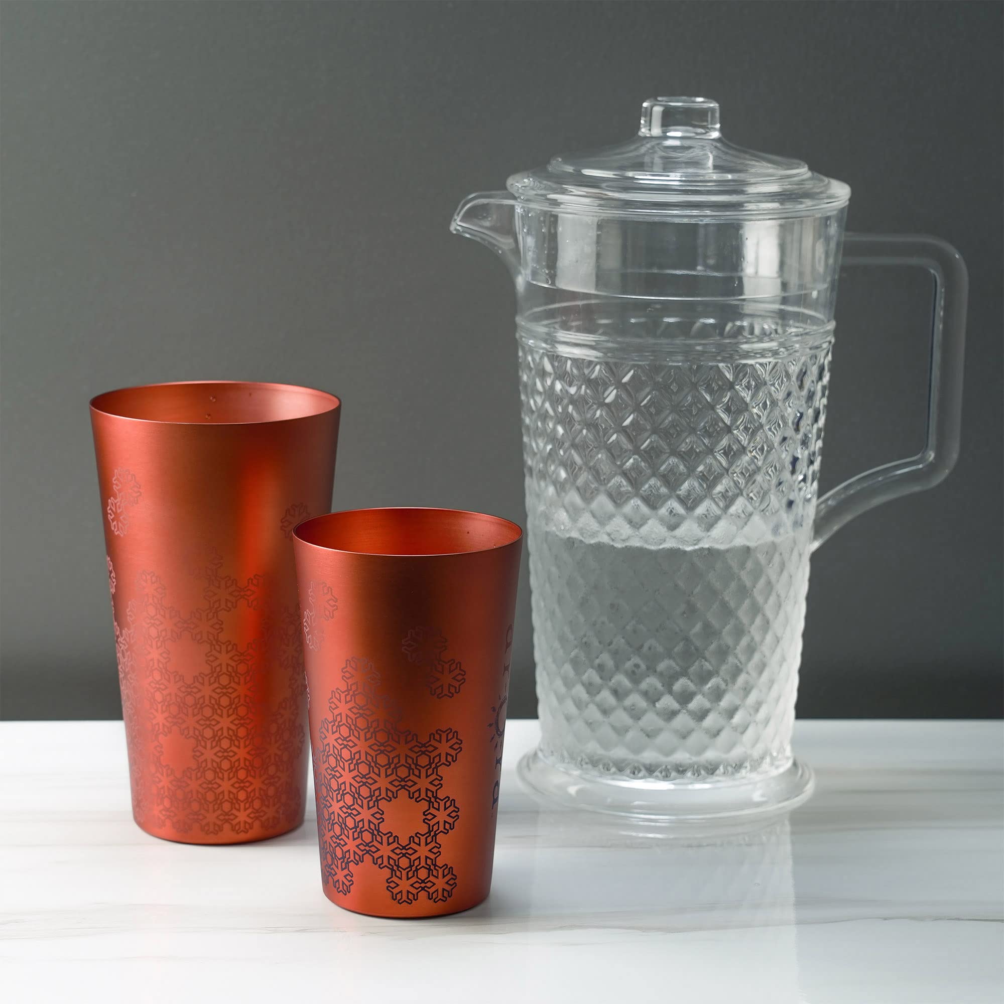 Arora Aluminum Cups for Drinks  Metal Color-Changing Red Tumbler  Aluminum 30oz Cup  Set of 6