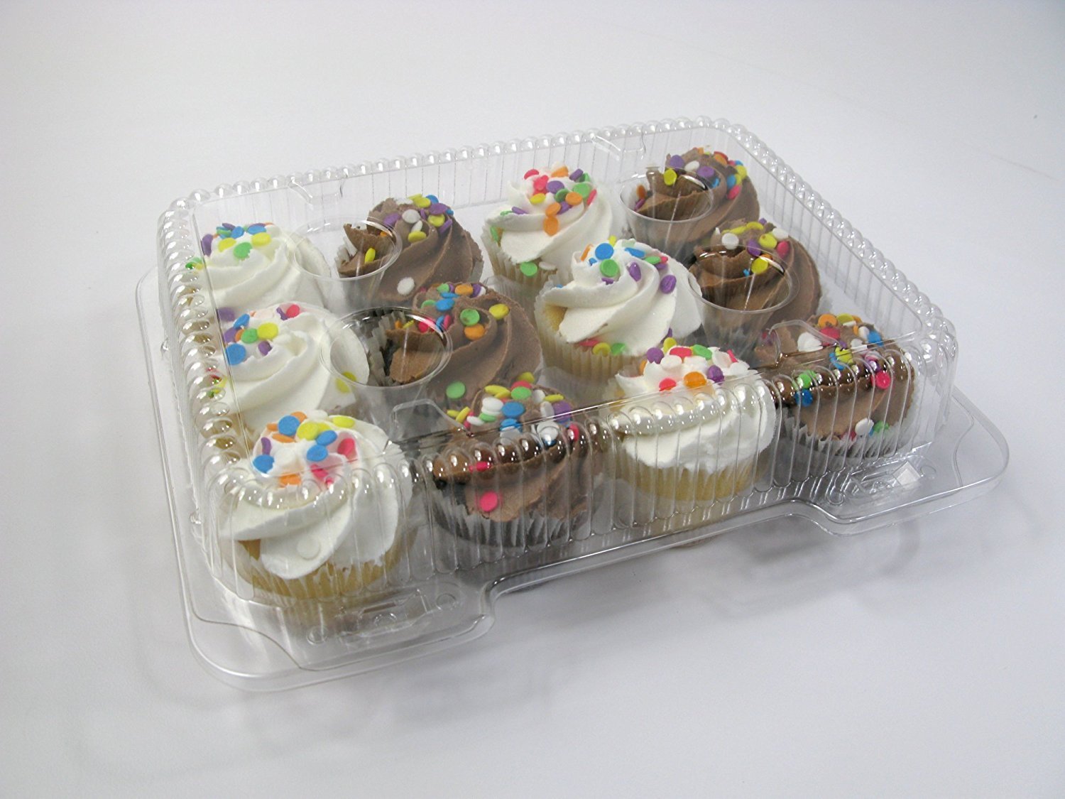 Pizety 24 Pack Mini Cupcake Boxes 12 Mini Cupcake Containers 12 Compartment Cupcake Container Mini Cupcake Containers Plastic Di