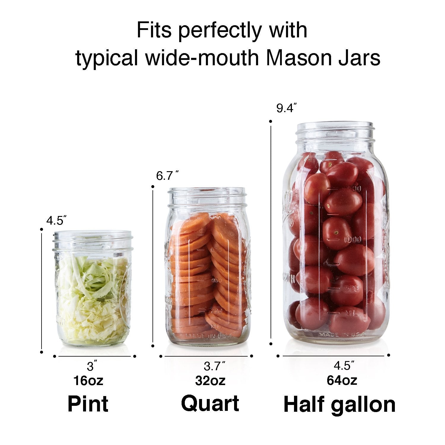 4-Pack Of Fermentation Glass Weights With Easy Grip Handle For Wide Mouth Mason Jars