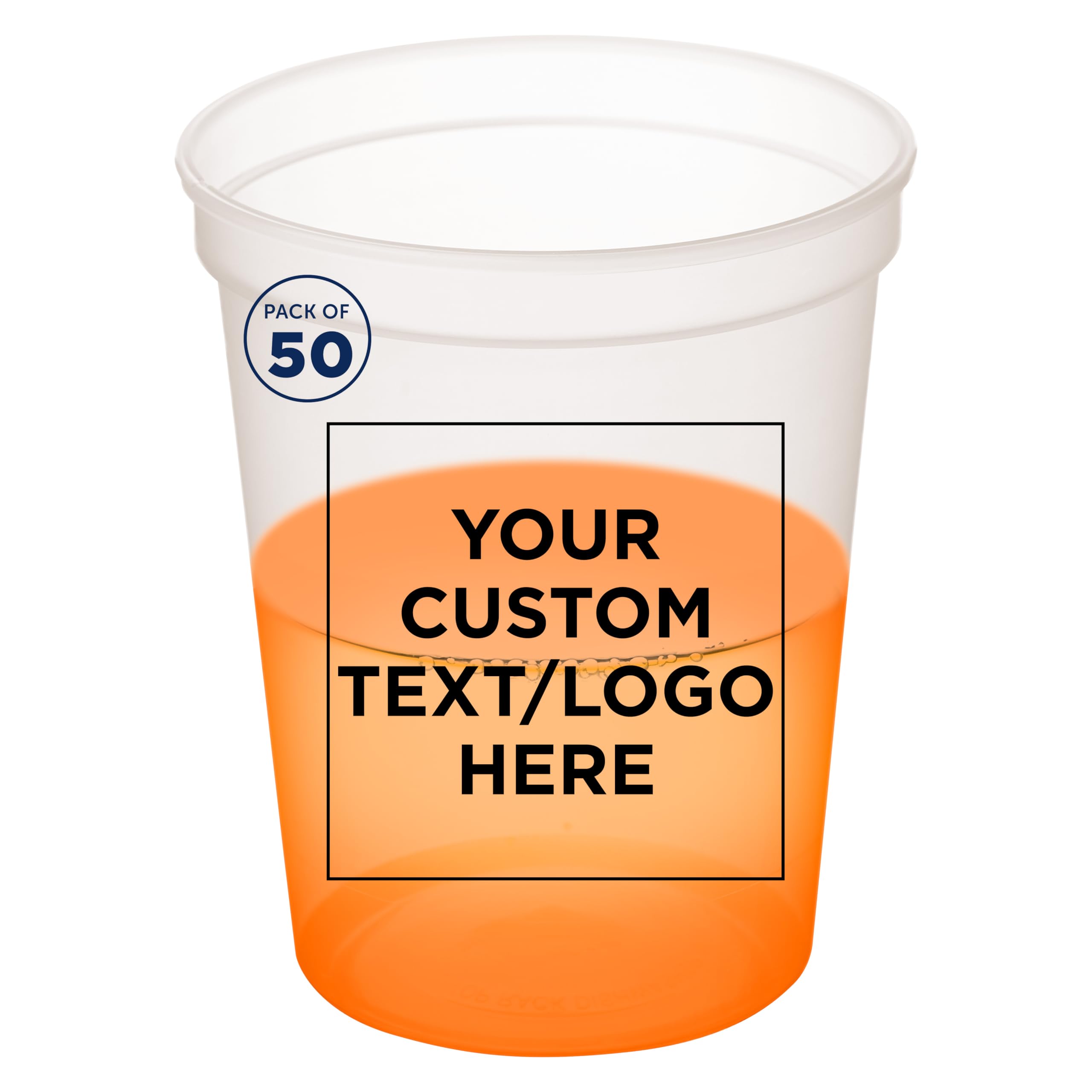 Custom Color Changing Plastic Cups 16 Oz. Set Of 50, Personalized Bulk Pack - Reusable, Perfect For Birthdays, Weddings, Picnic,