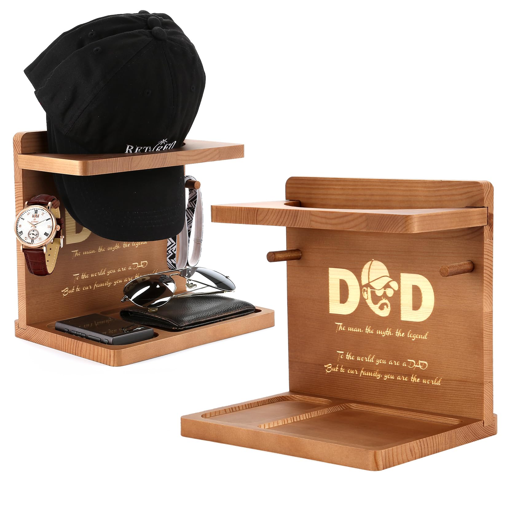 Birthday Gifts Ideas For Dad From Daughter Son,Wooden Hat Holder Display Stand,Hat Rack For Baseball Caps,Best Dad Ever Home Off