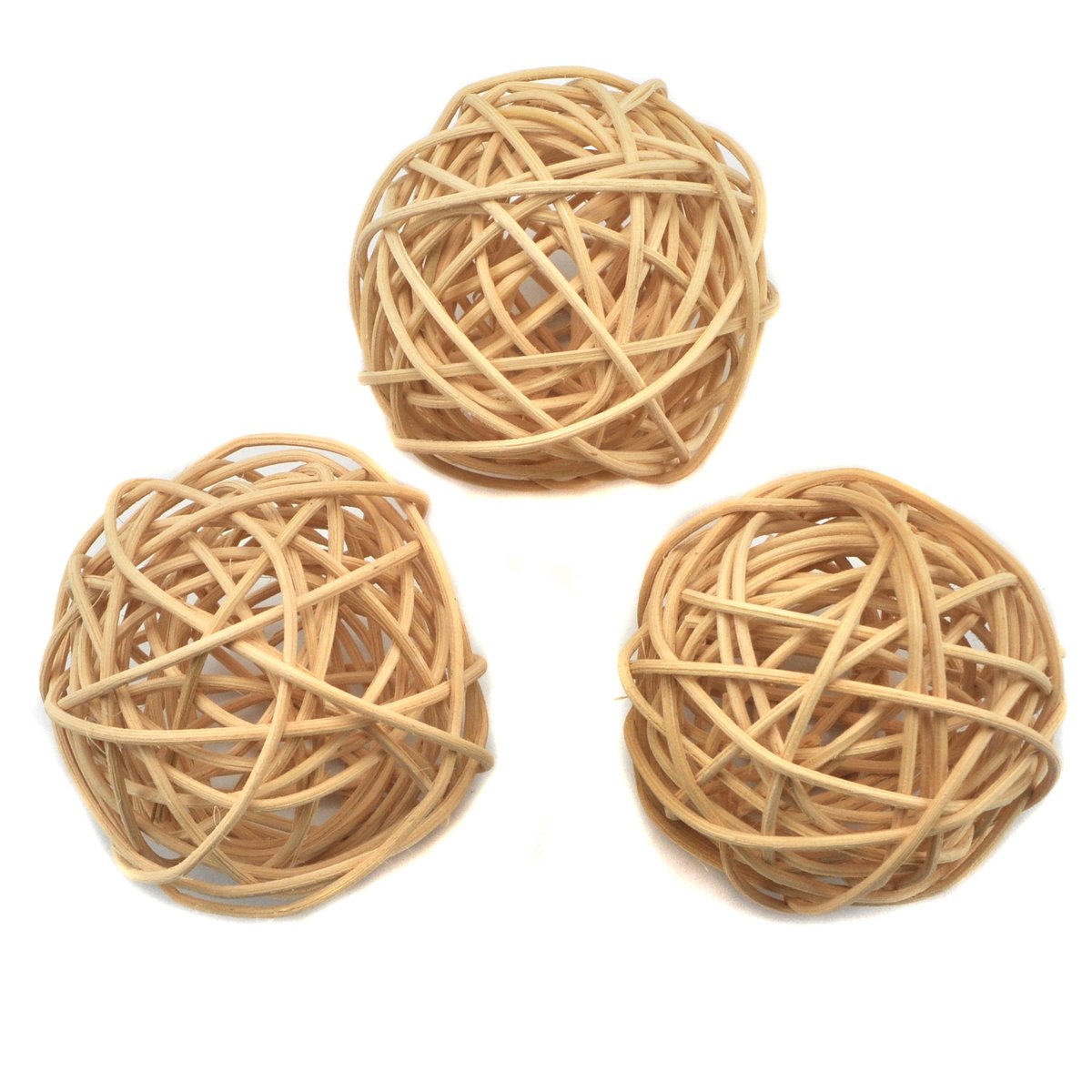 Set of 6pcs Wicker Rattan Balls Table Wedding Party Christmas Decoration(Diameter 3.2 Inch, Natural Color)