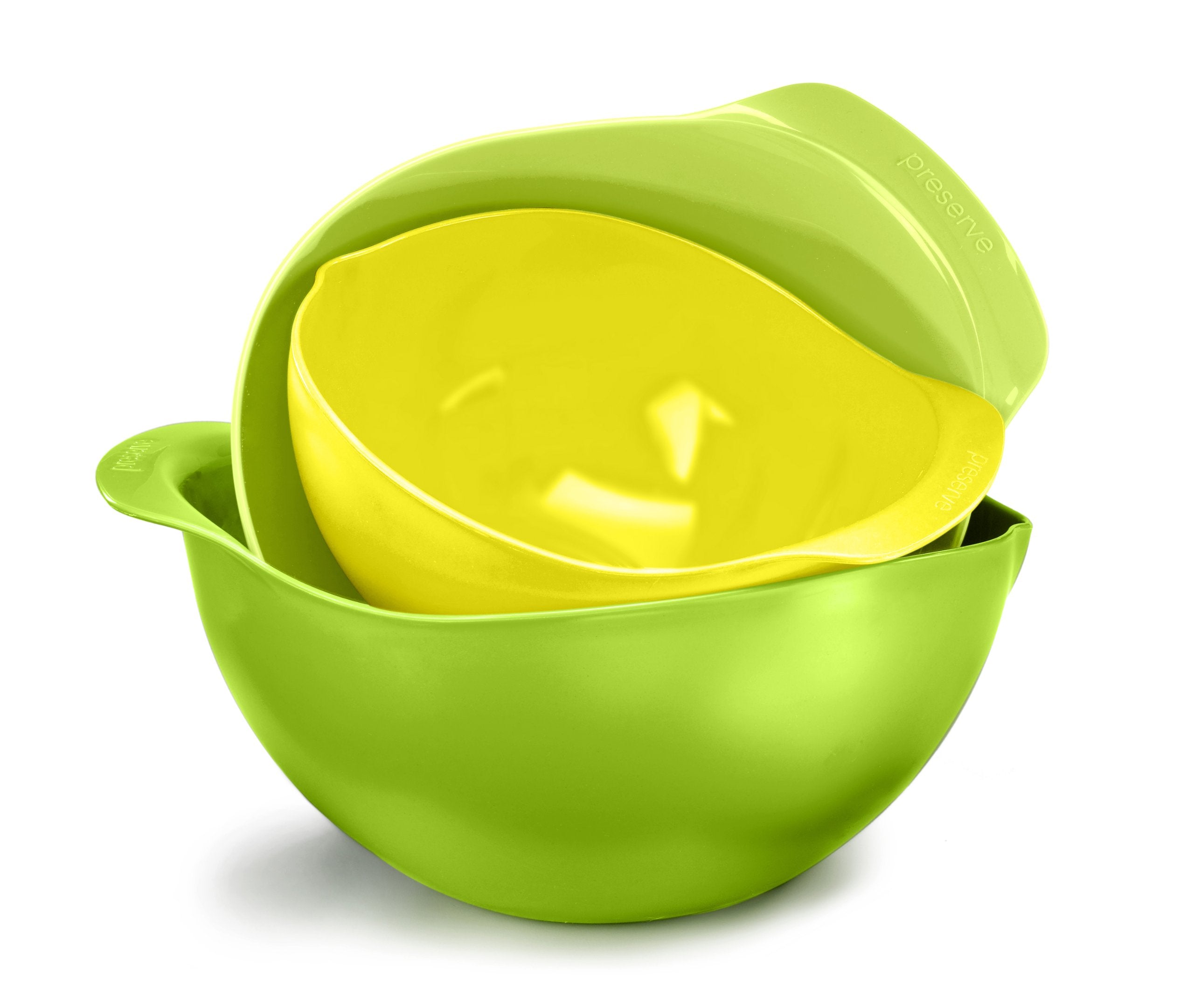Preserve Nested Mixing Bowl Kitchen Supplies, Set Of Three, Green And Yellow