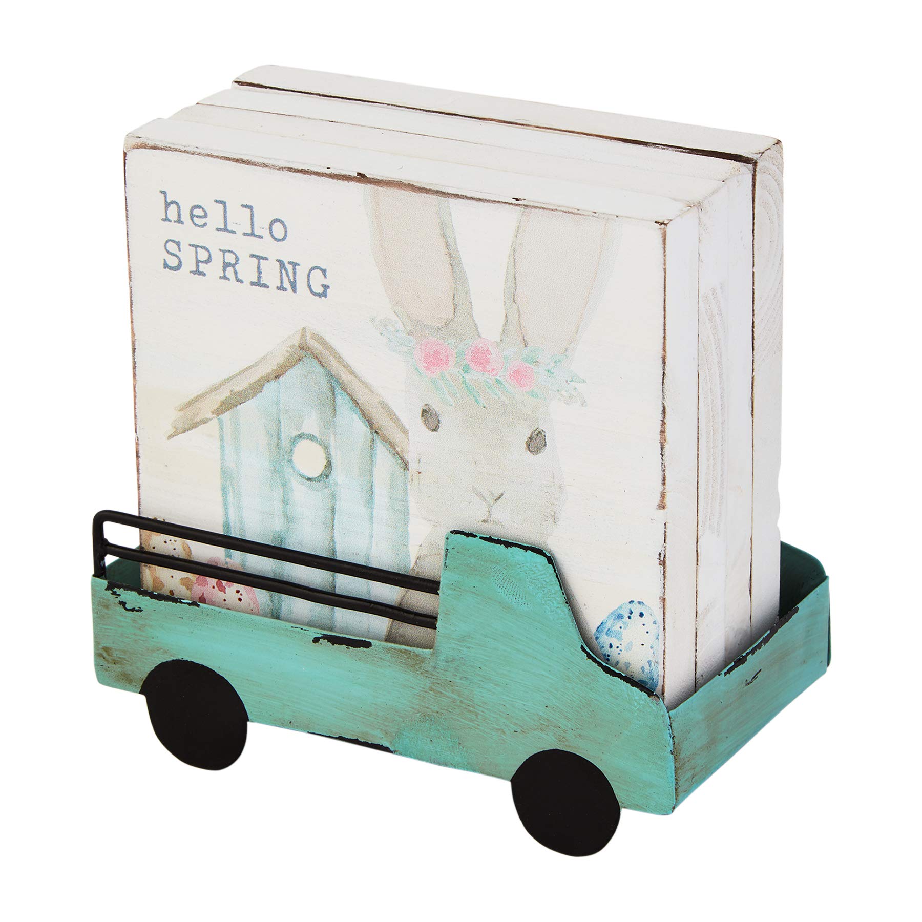Wooden Bunny Coasters in Truck