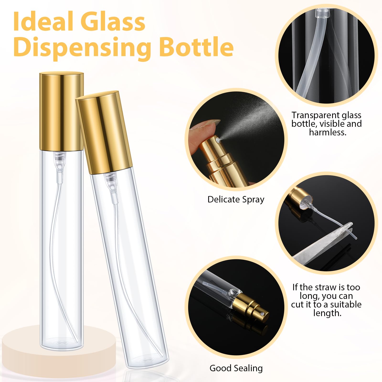 Yinder 25 Pcs 15 Ml Glass Refillable Perfume Bottles Bulk Travel Empty Perfume Atomizer Sprayers Portable Spray Bottles Mini Sam