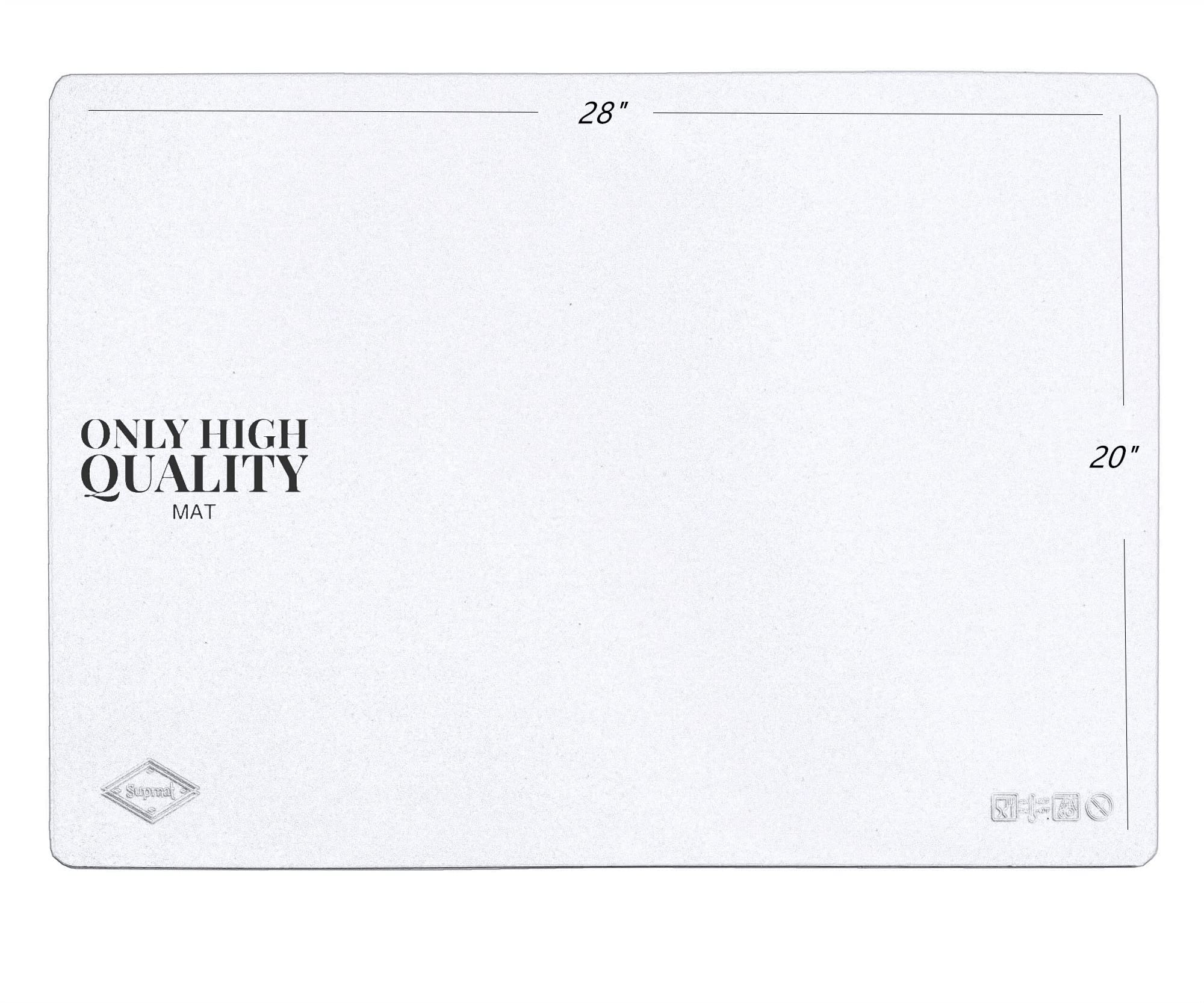 Supmat Xxl, 20''X28'', Super Versatile Extra Large And Thick Heat Resistant Silicone Mat, Counter Mat, (Pure Black)