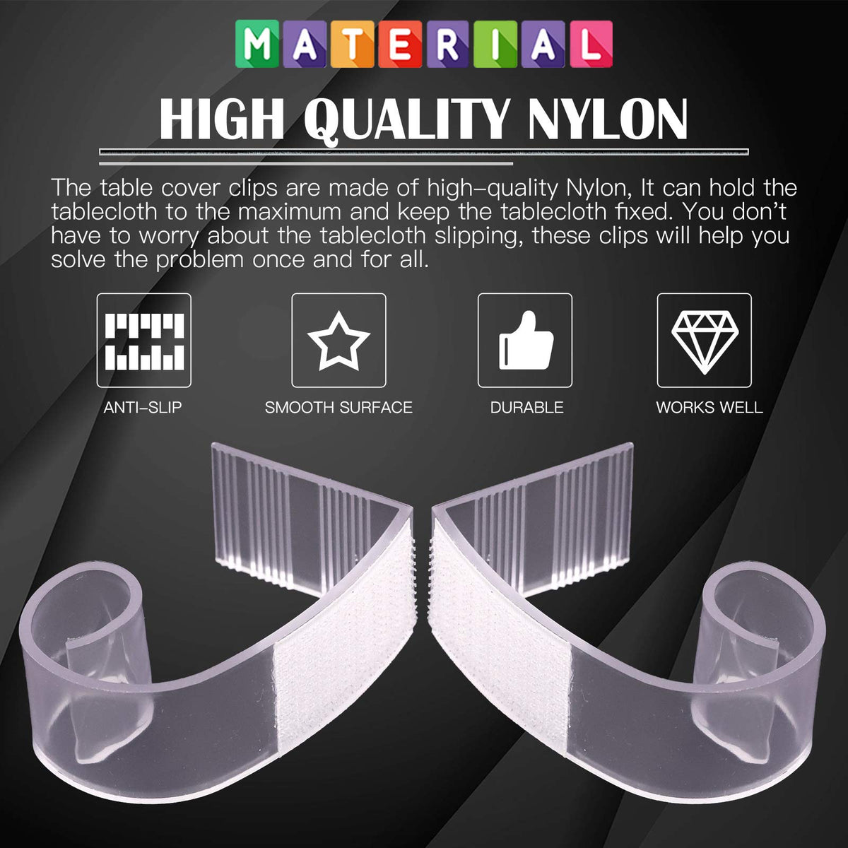 Glarks 30 Pack Rectangular Shape Plastic Table Cover Clips Tablecloth ...