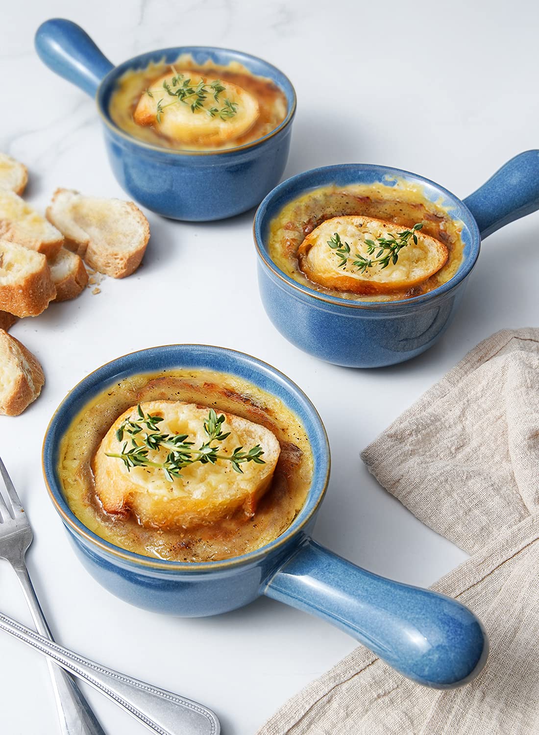 Le Tauci Soup Bowls With Handle, 15 Oz Ceramic French Onion Soup Bowls, Large Soup Crocks Oven Safe For Stew, Onion, Soup, Chill