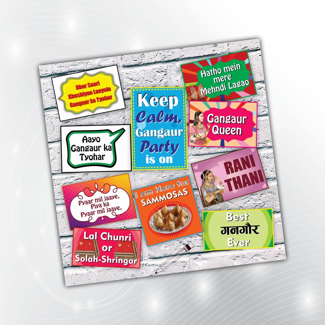 PartyStuff Gangaur Theme Props  Gangaur Party Props (10 Cards)