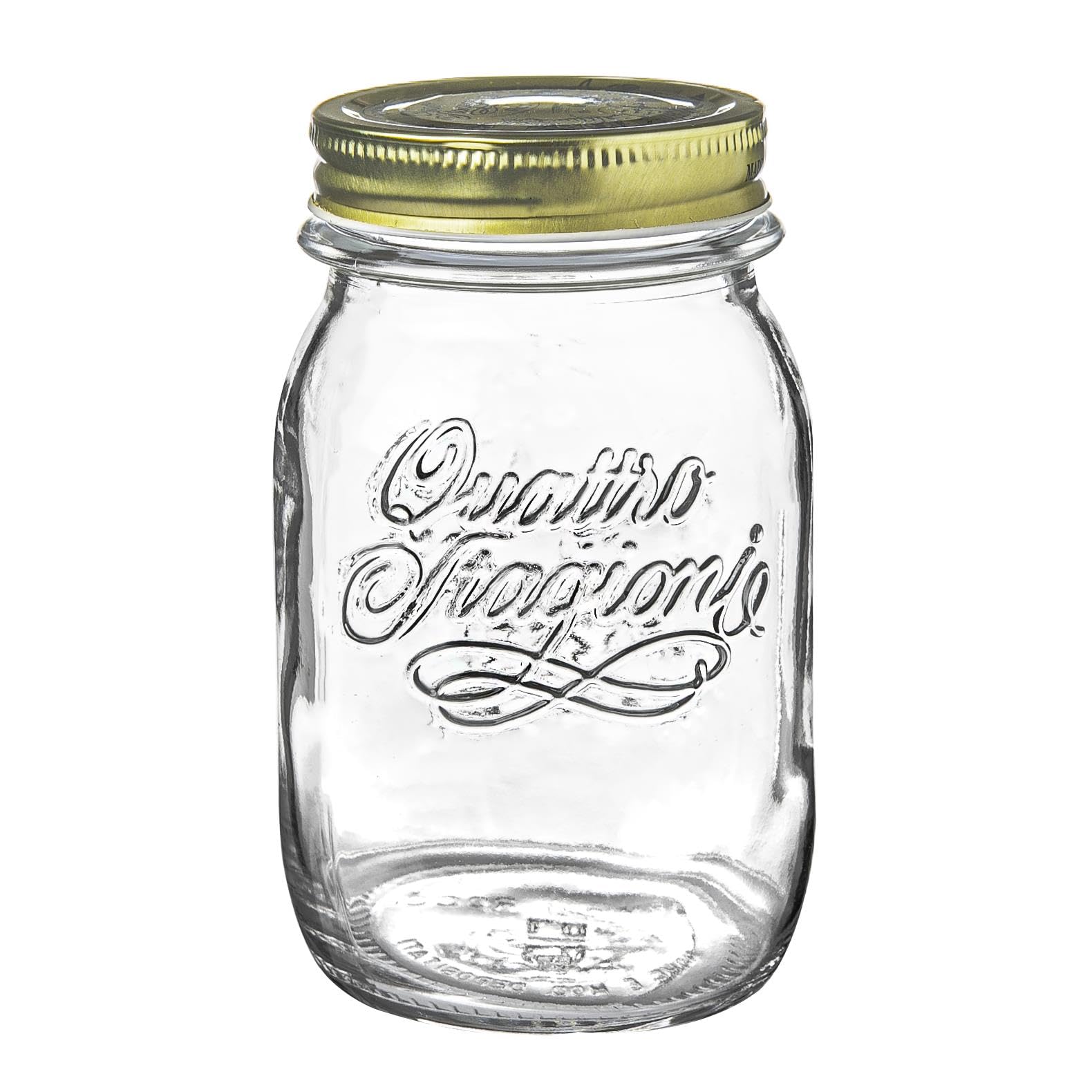 Bormioli Rocco Quattro Stagioni 17 oz Canning Jar - Vacuum Sealed for Home Canning & Au Bain-MarieCooking - BPA-Free, Airtight S