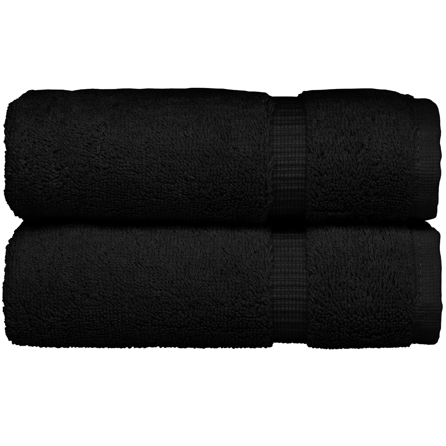 Monogrammed Hand Towel  Personalized Gift  Set of 2- White Block Letter Embroidered Towel - Extra Absorbent 100% Turkish Cotton - Soft Terry Finish - Initial M Black