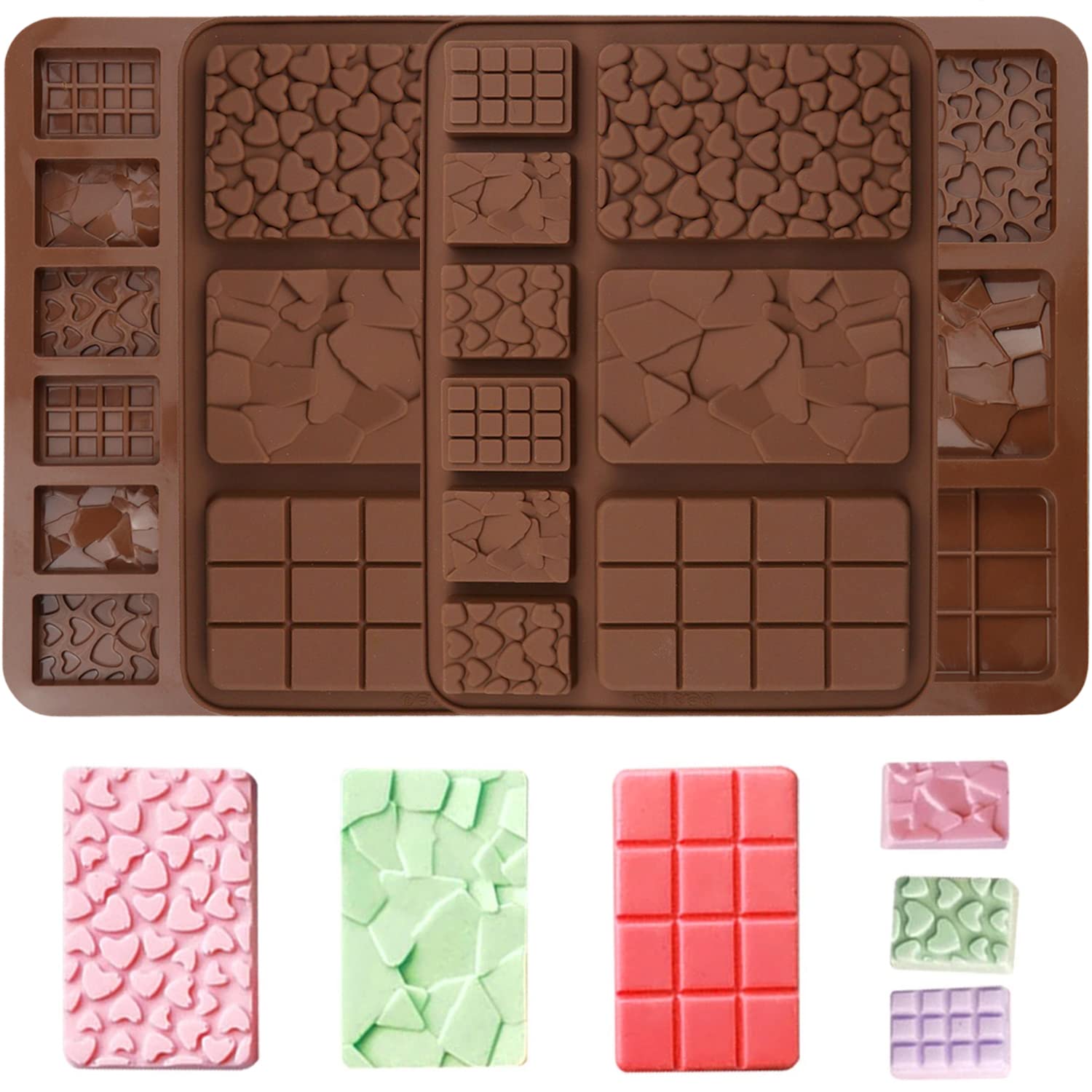 4 Pcs Silicone Chocolate Molds, Break Apart Chocolate Molds 9 Cavity Chocolate Silicone Molds Break Apart Candy Molds For Cake D