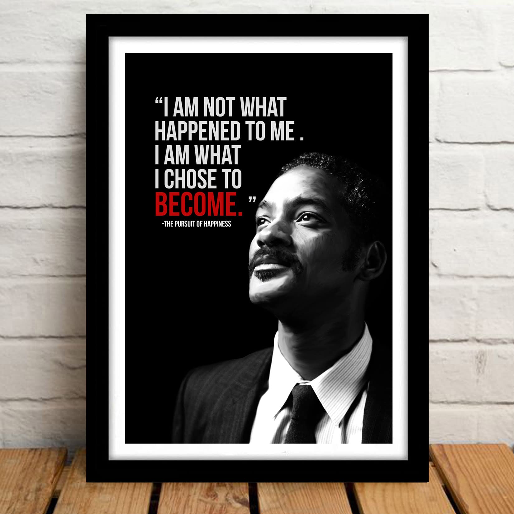 Good Hope Acrylic Glass Will Smith Framed Poster Multicolor For Room & Office (10 Inch X 13 Inch, Framed)