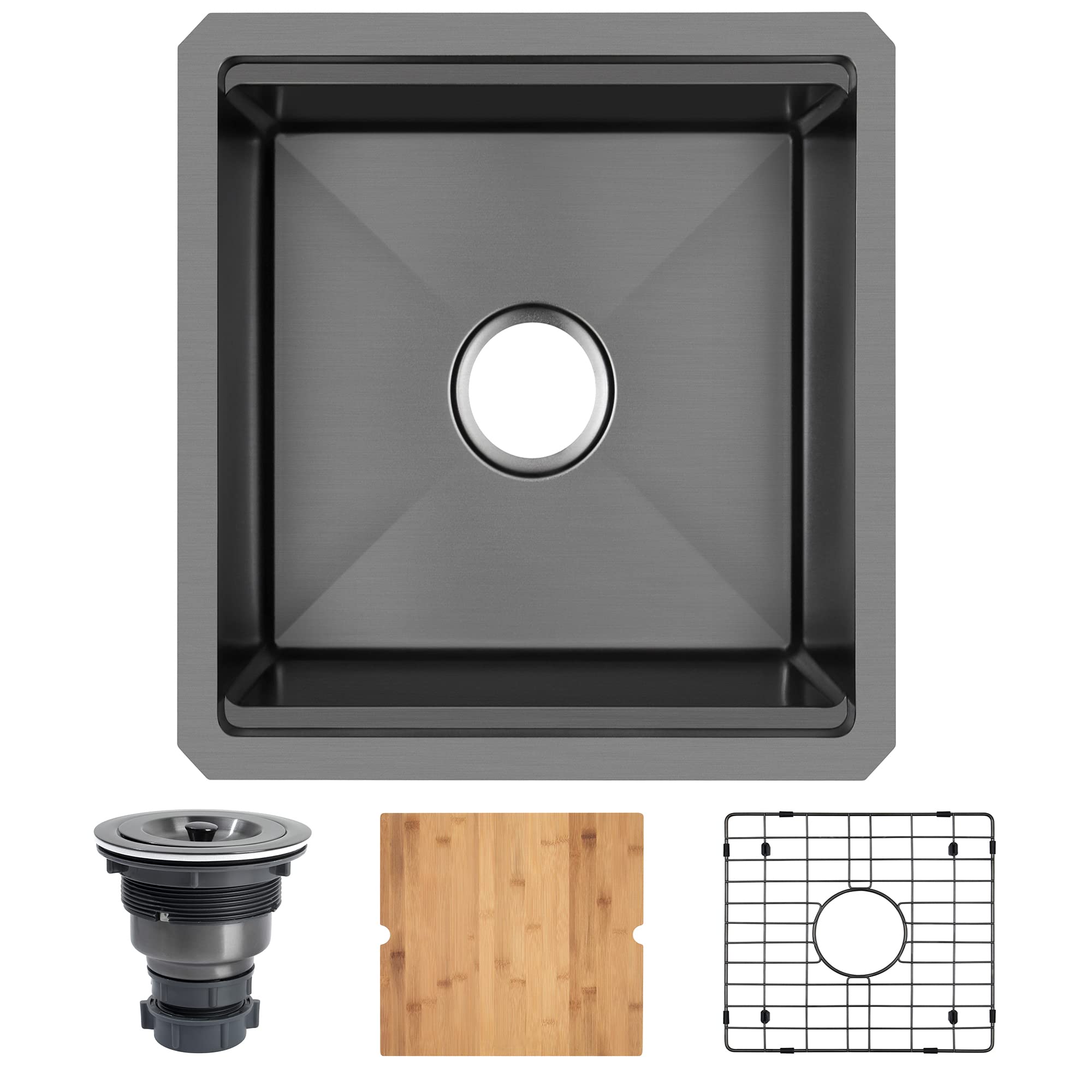 Lonsince Bar Sink Undermount,Black Bar Sink,17 X 19 Inch Small Rv Sink,Bar & Prep Sink,Stainless Steel Bar Sink