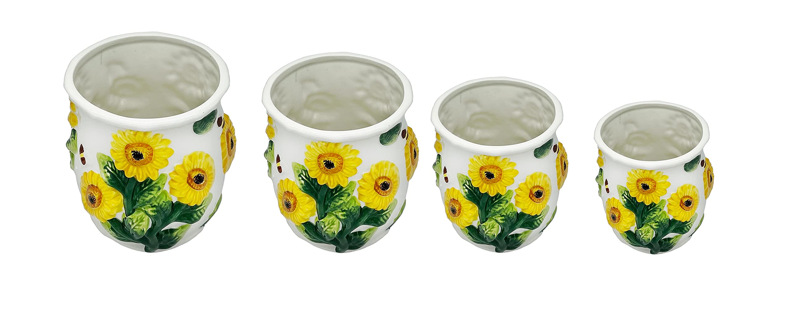 3-D Sunflower 4-Piece Canisters Set, 83001